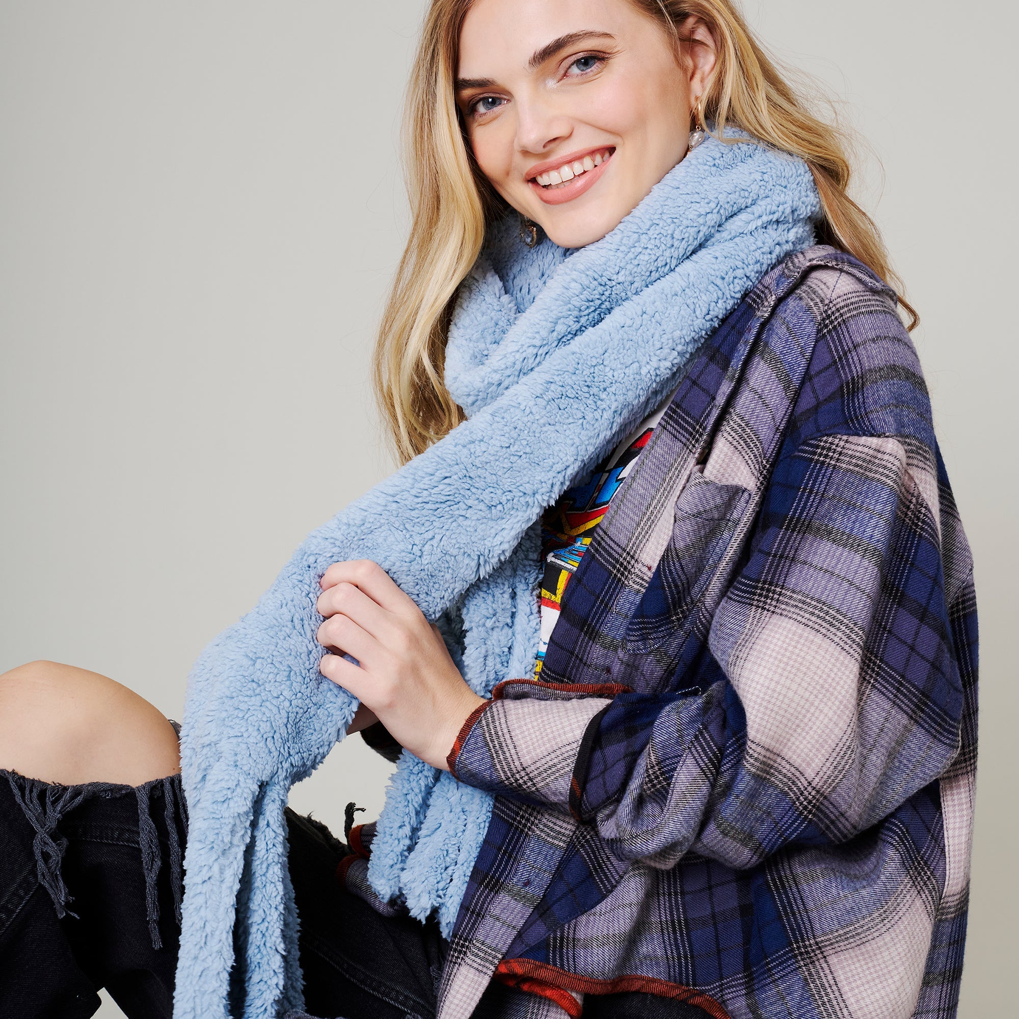 Fringe Soft Oblong Scarf