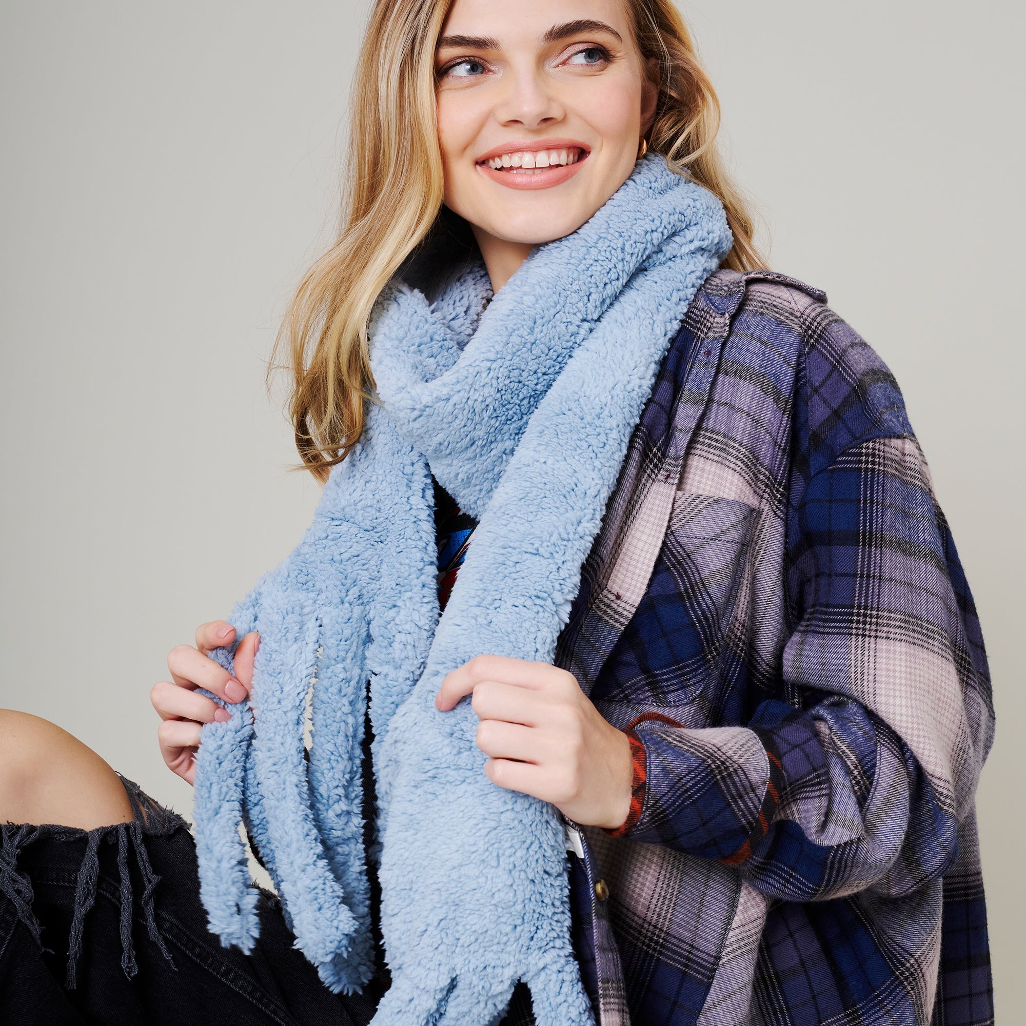 Fringe Soft Oblong Scarf
