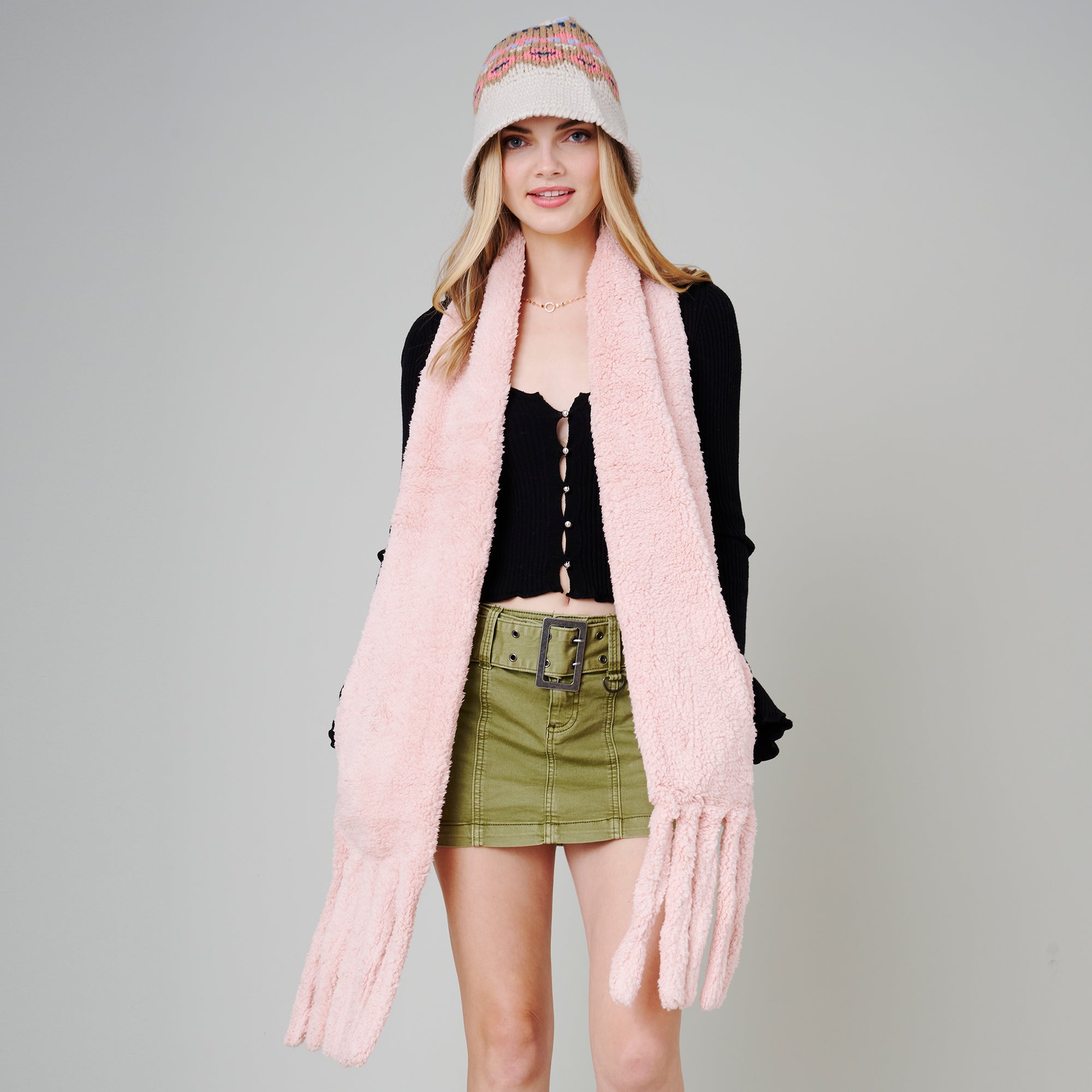 Fringe Soft Oblong Scarf
