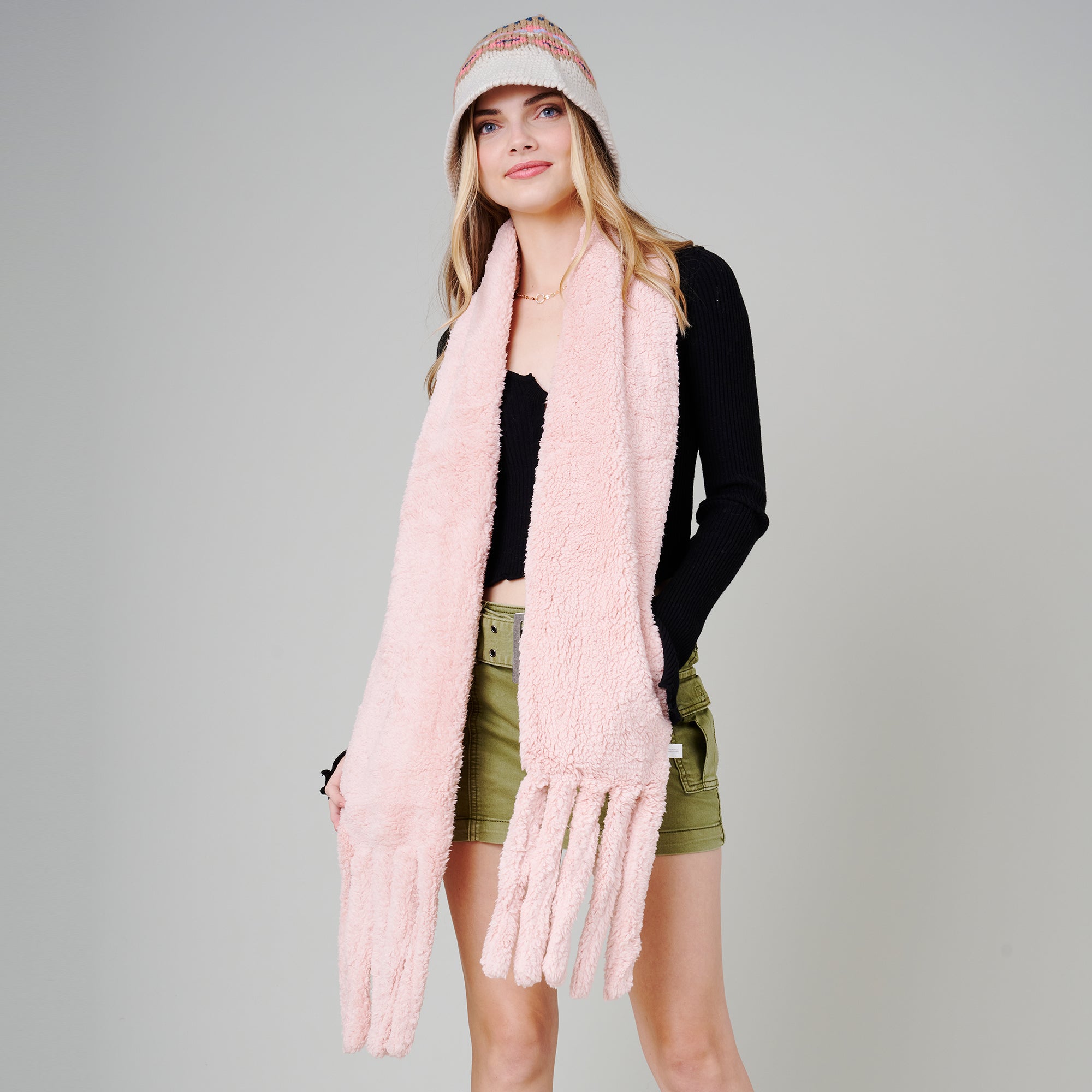 Fringe Soft Oblong Scarf