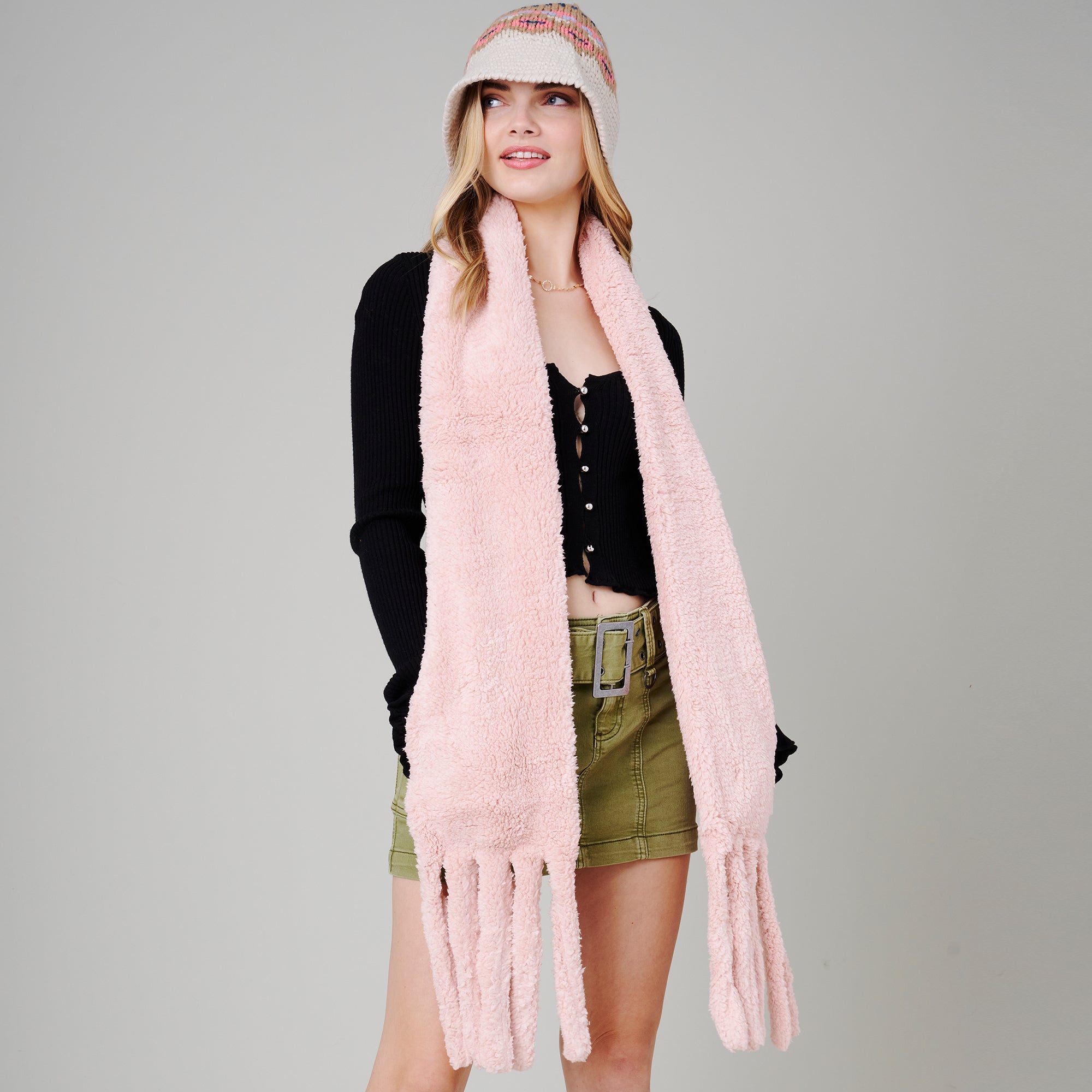 Fringe Soft Oblong Scarf