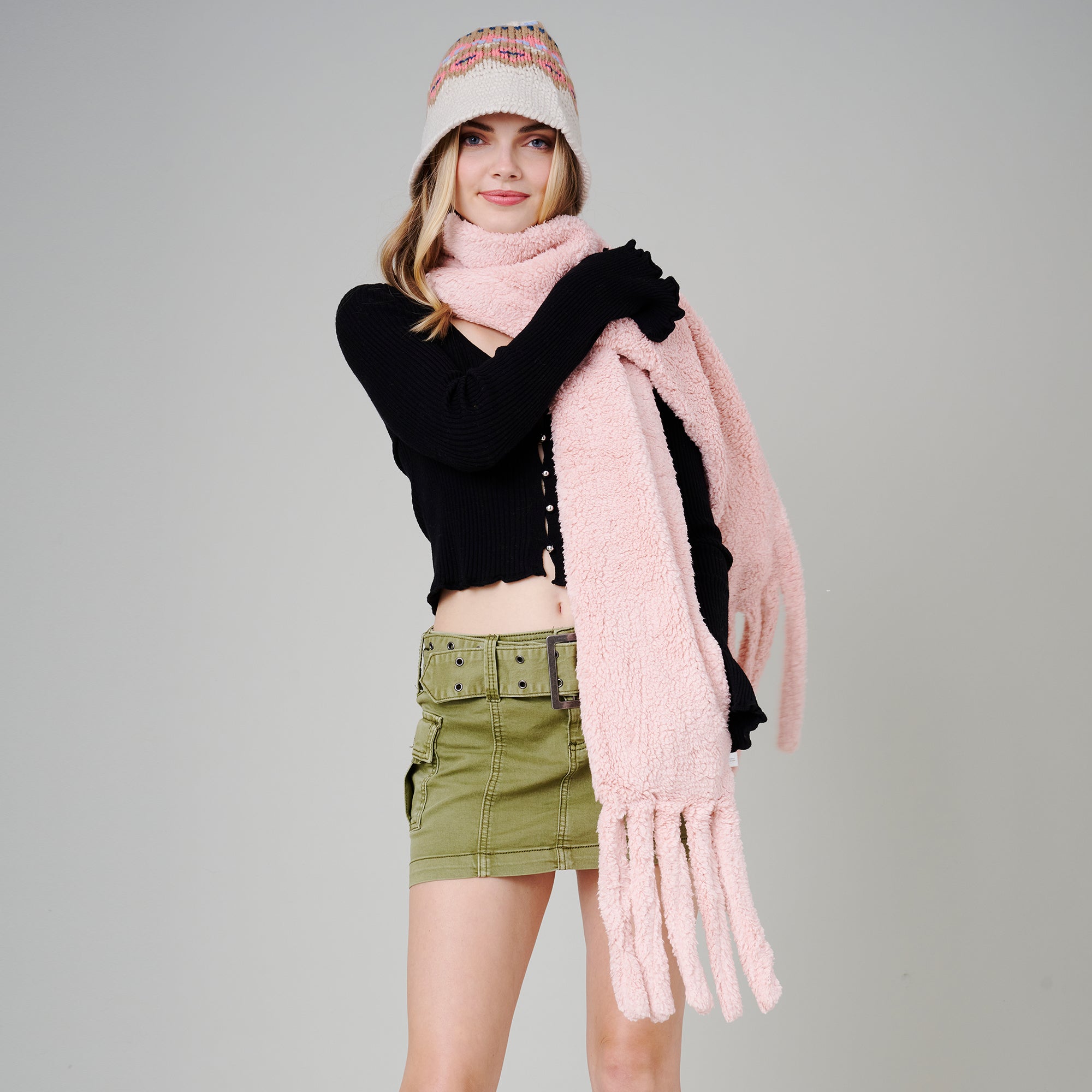 Fringe Soft Oblong Scarf