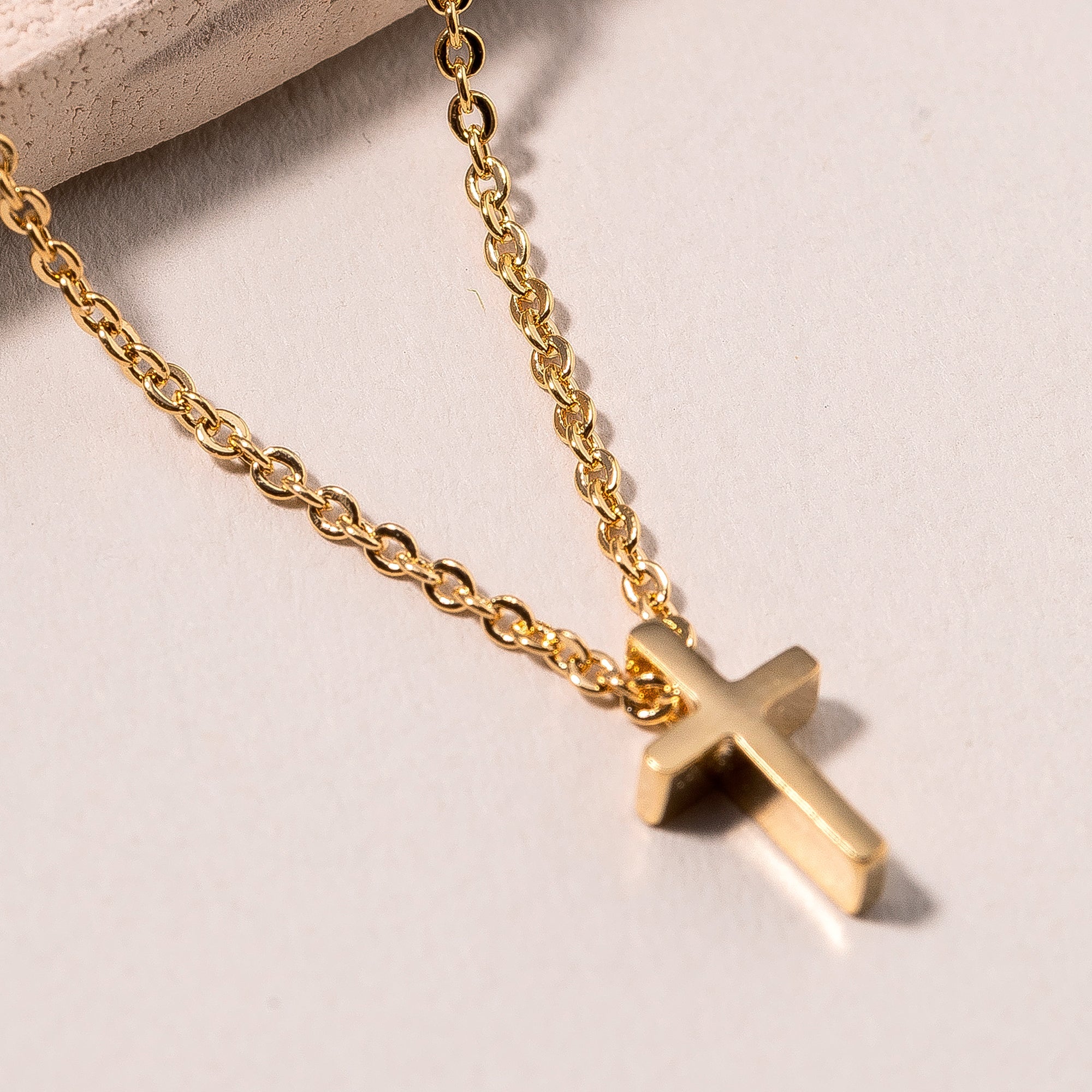 Mini Cross Charm Necklace