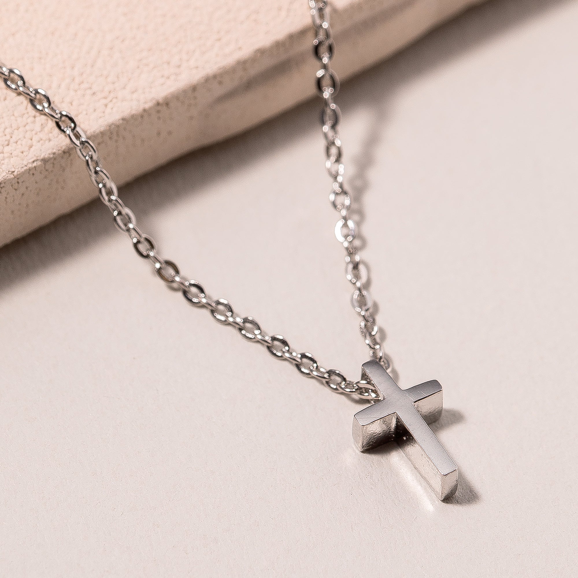 Mini Cross Charm Necklace