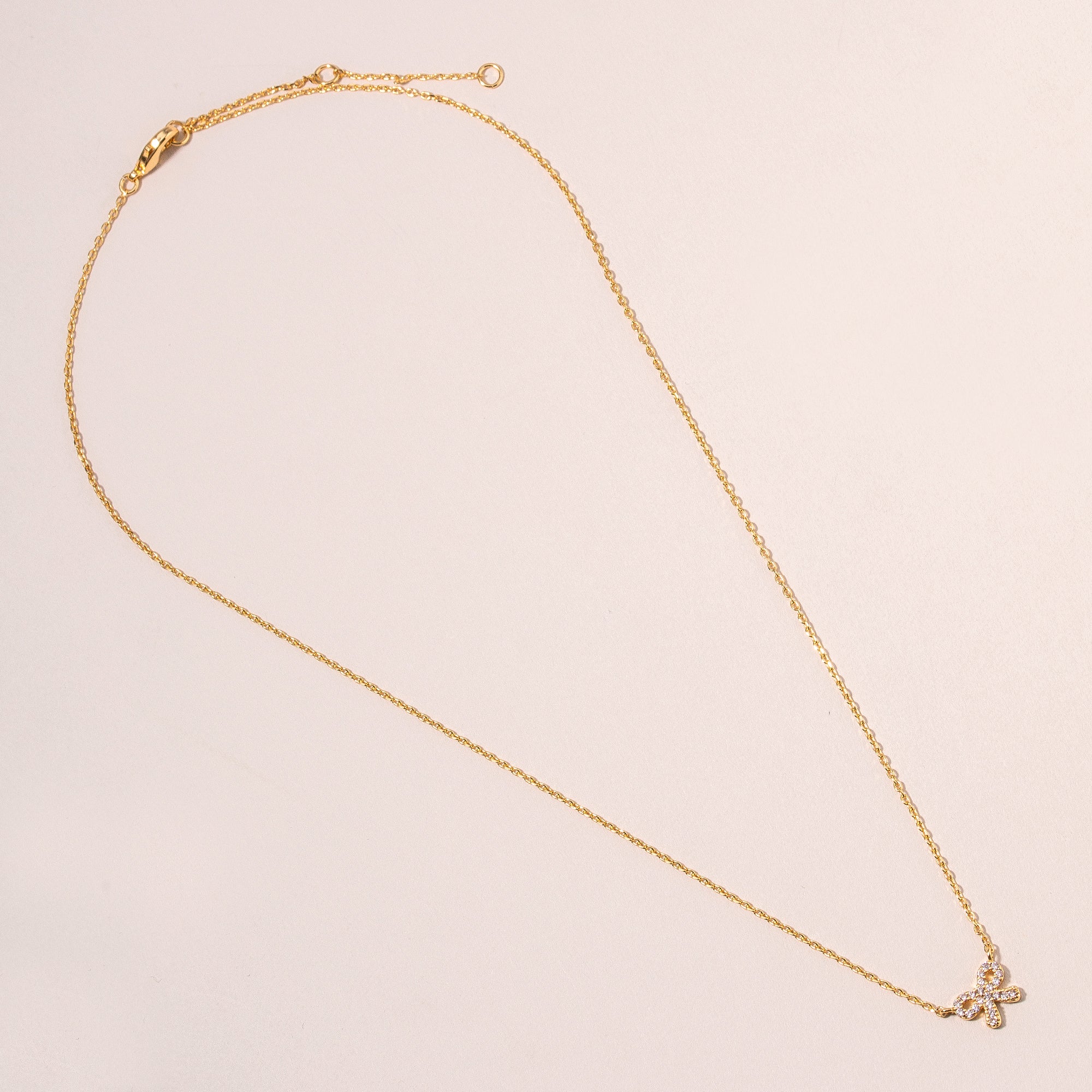 CZ Bow Tie Charm Necklace