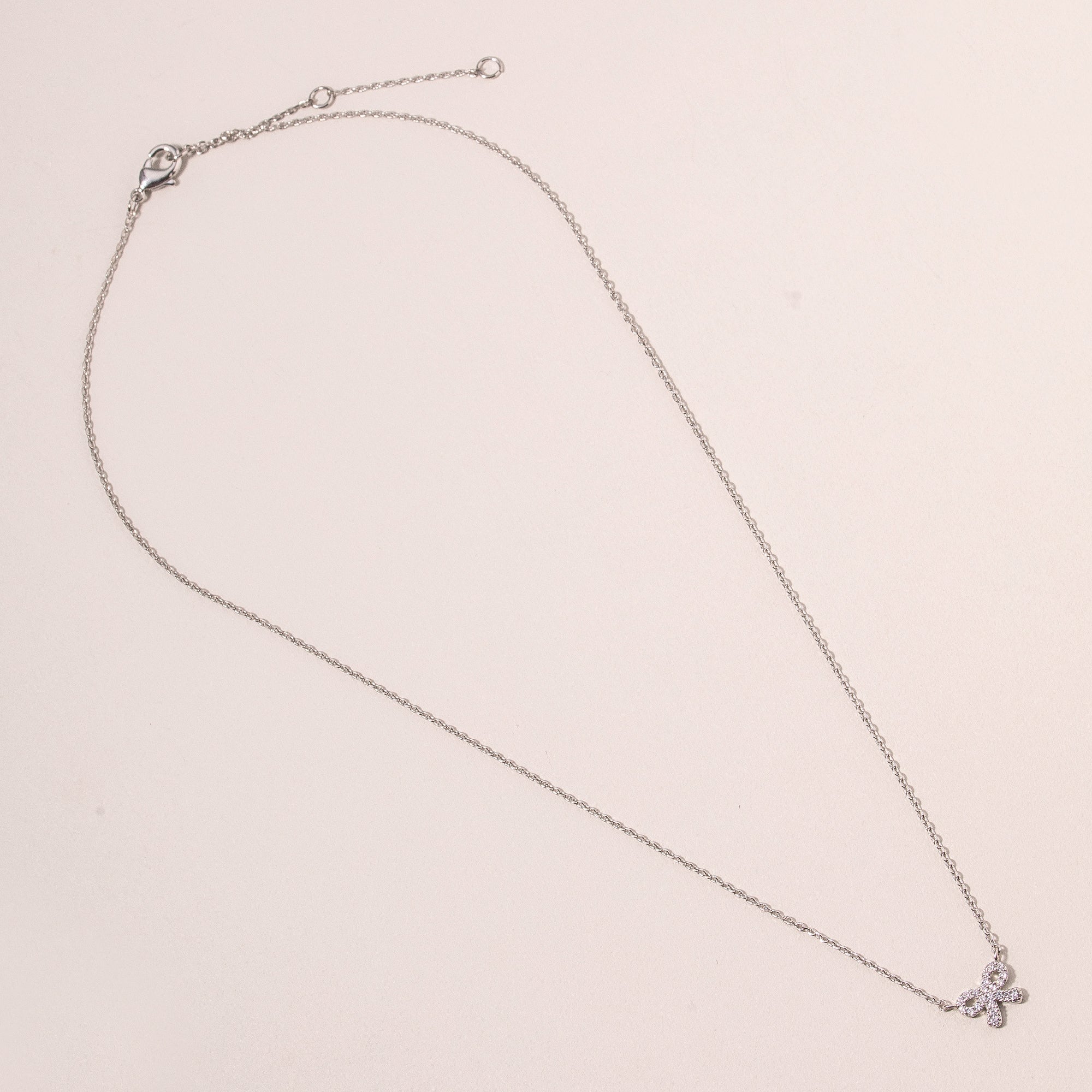 CZ Bow Tie Charm Necklace