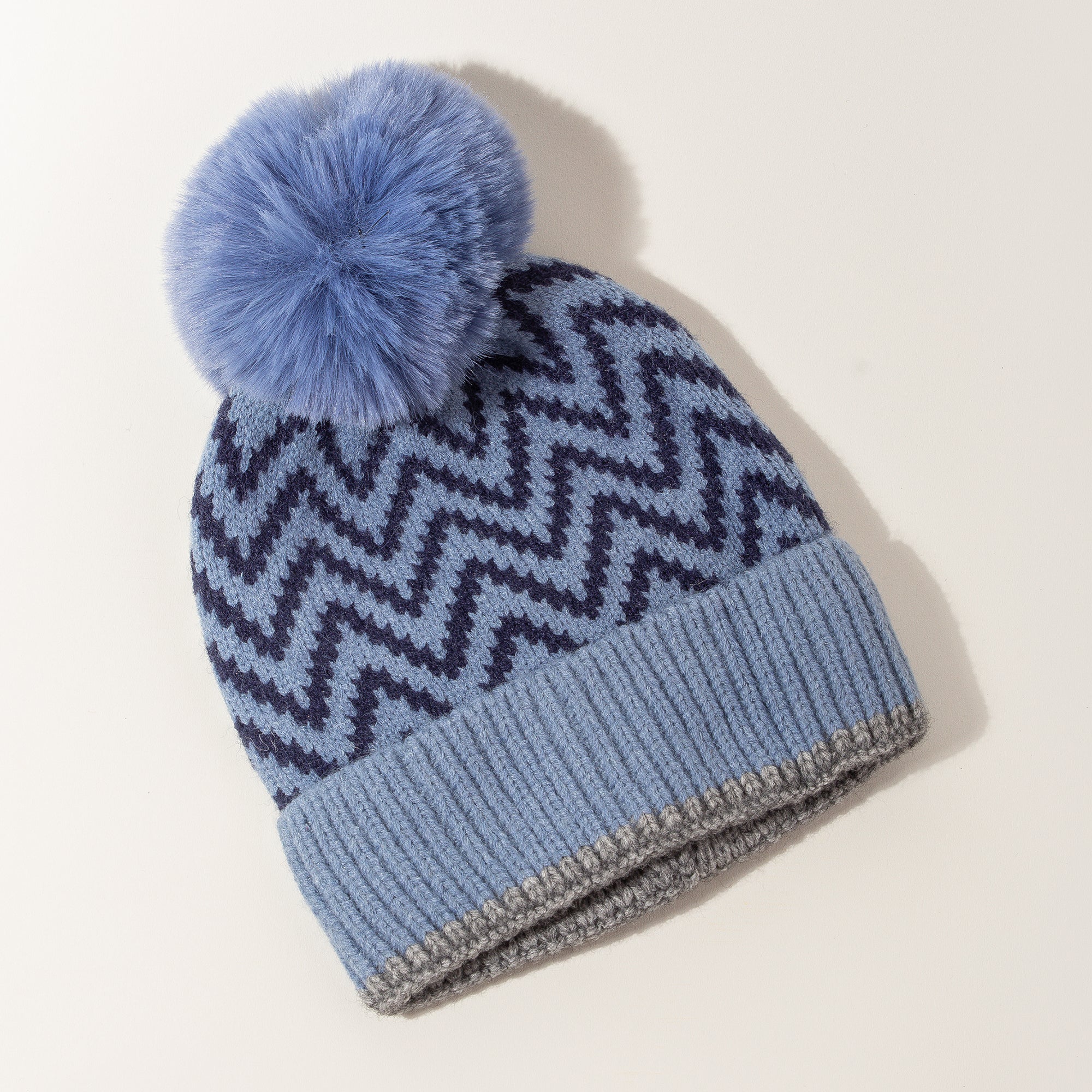 Zig Zag Print Beanie