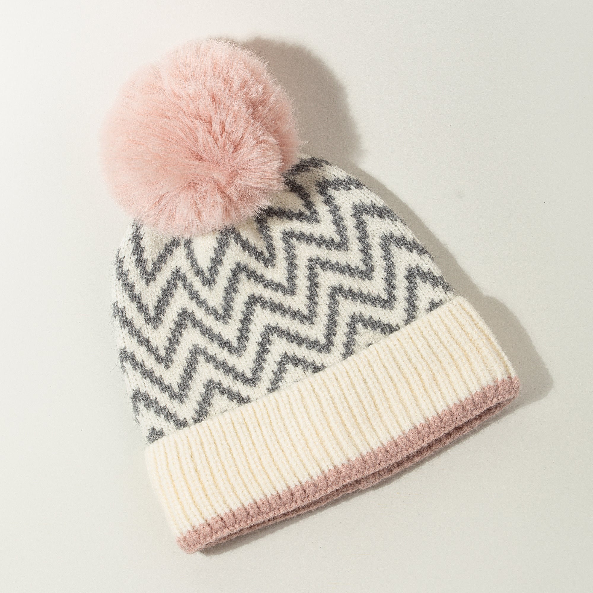 Zig Zag Print Beanie