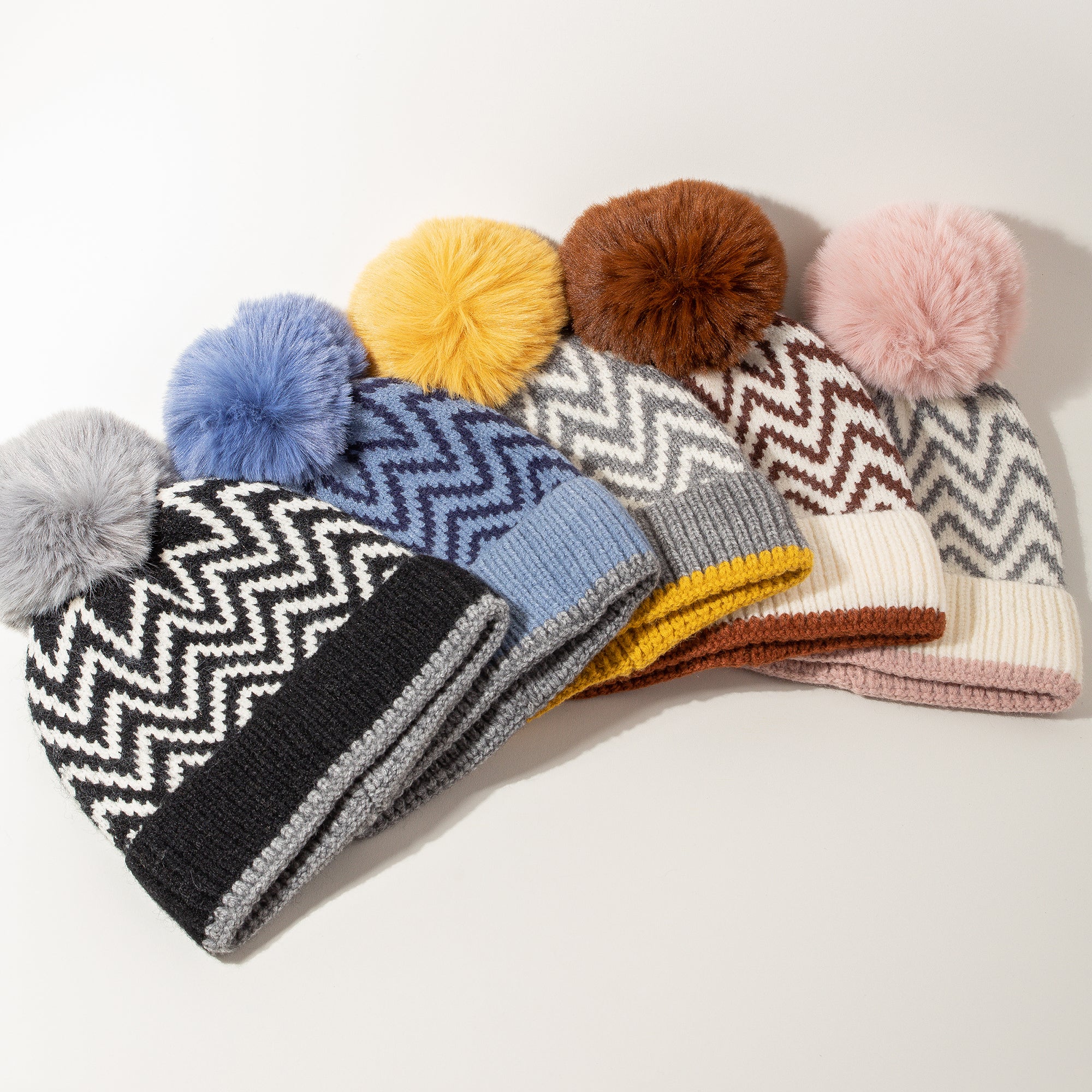 Zig Zag Print Beanie