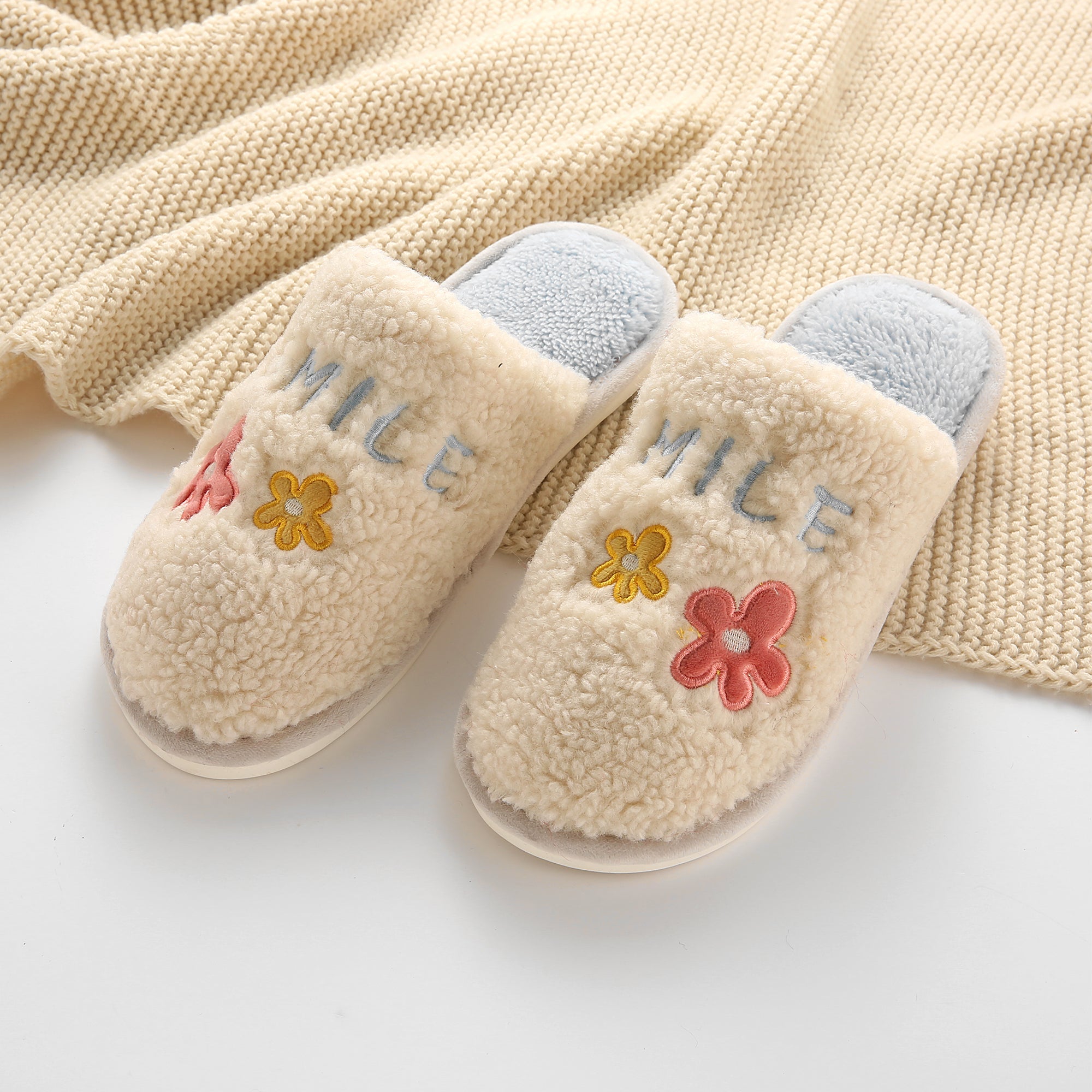 SMILE Faux Fur Slippers