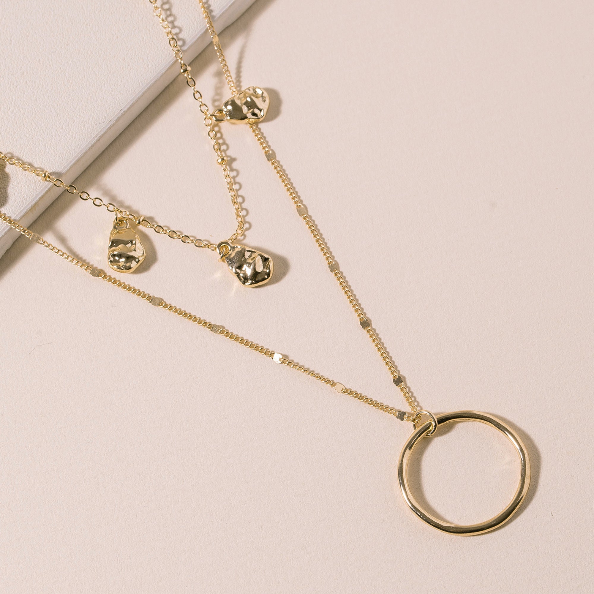 Layered Medallion Charms Necklace