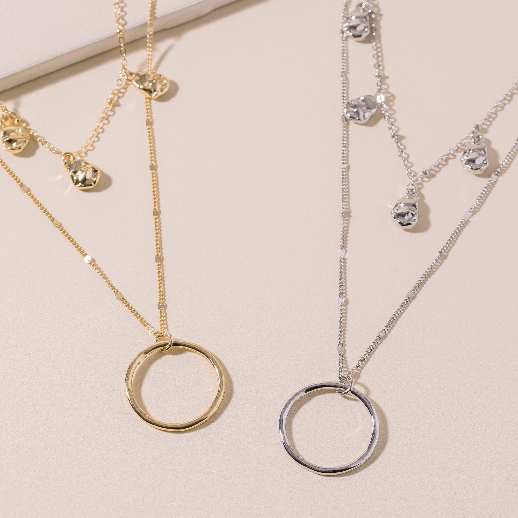 Layered Medallion Charms Necklace