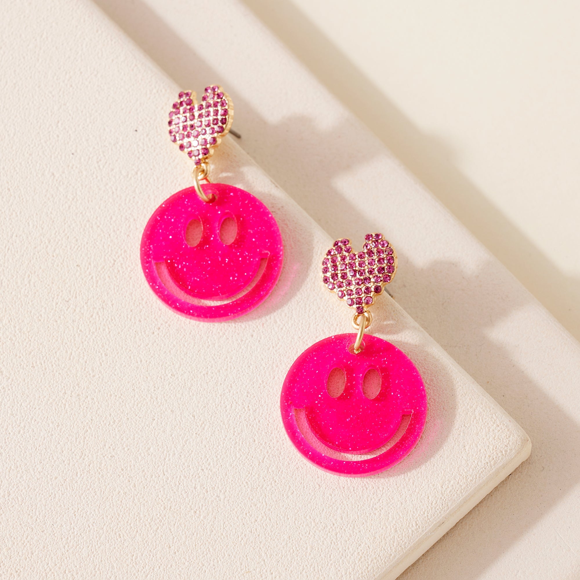 Smile Heart Dangling Earrings