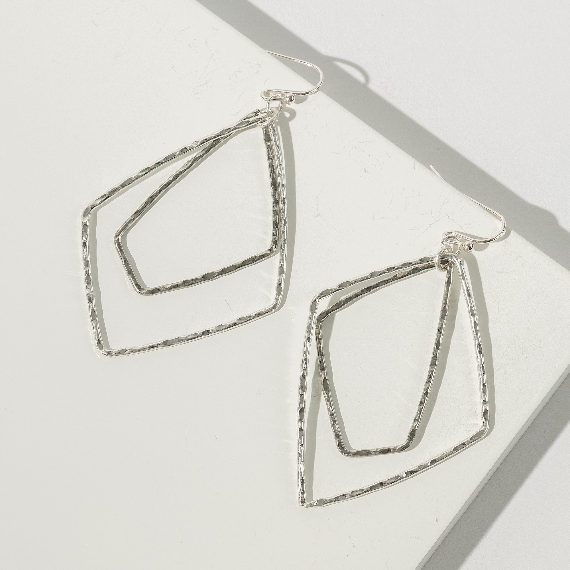 Geometric Layered Metal Dangling Earrings