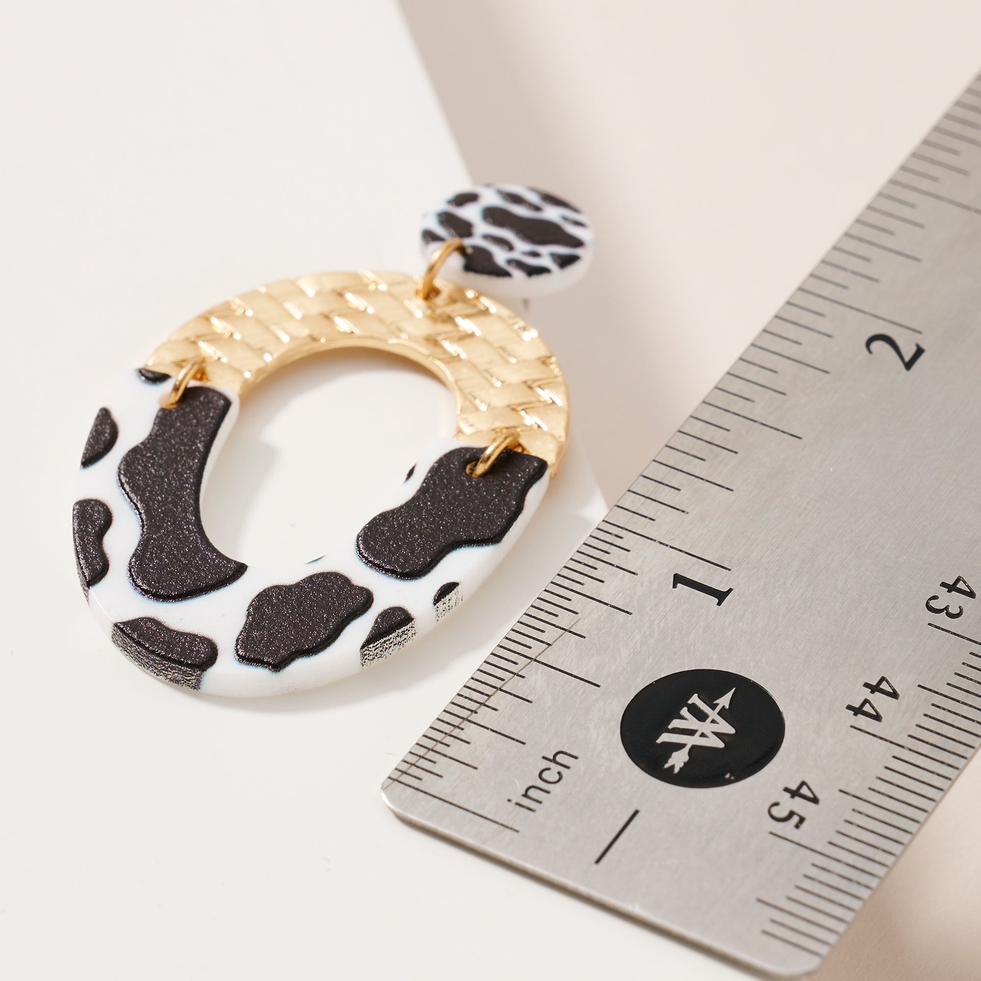 Oval Two Tone Dangling Earrings