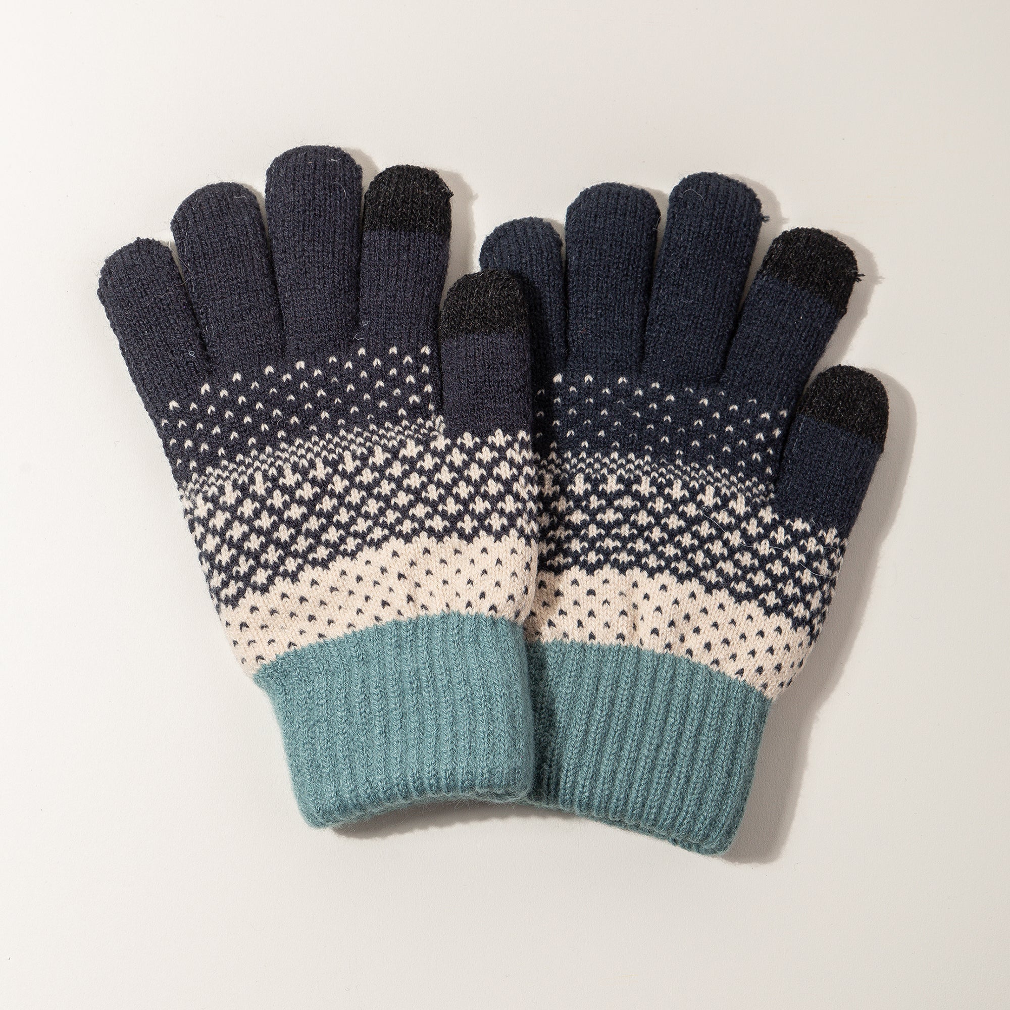 Stripe Lined Touch Screen Gloves