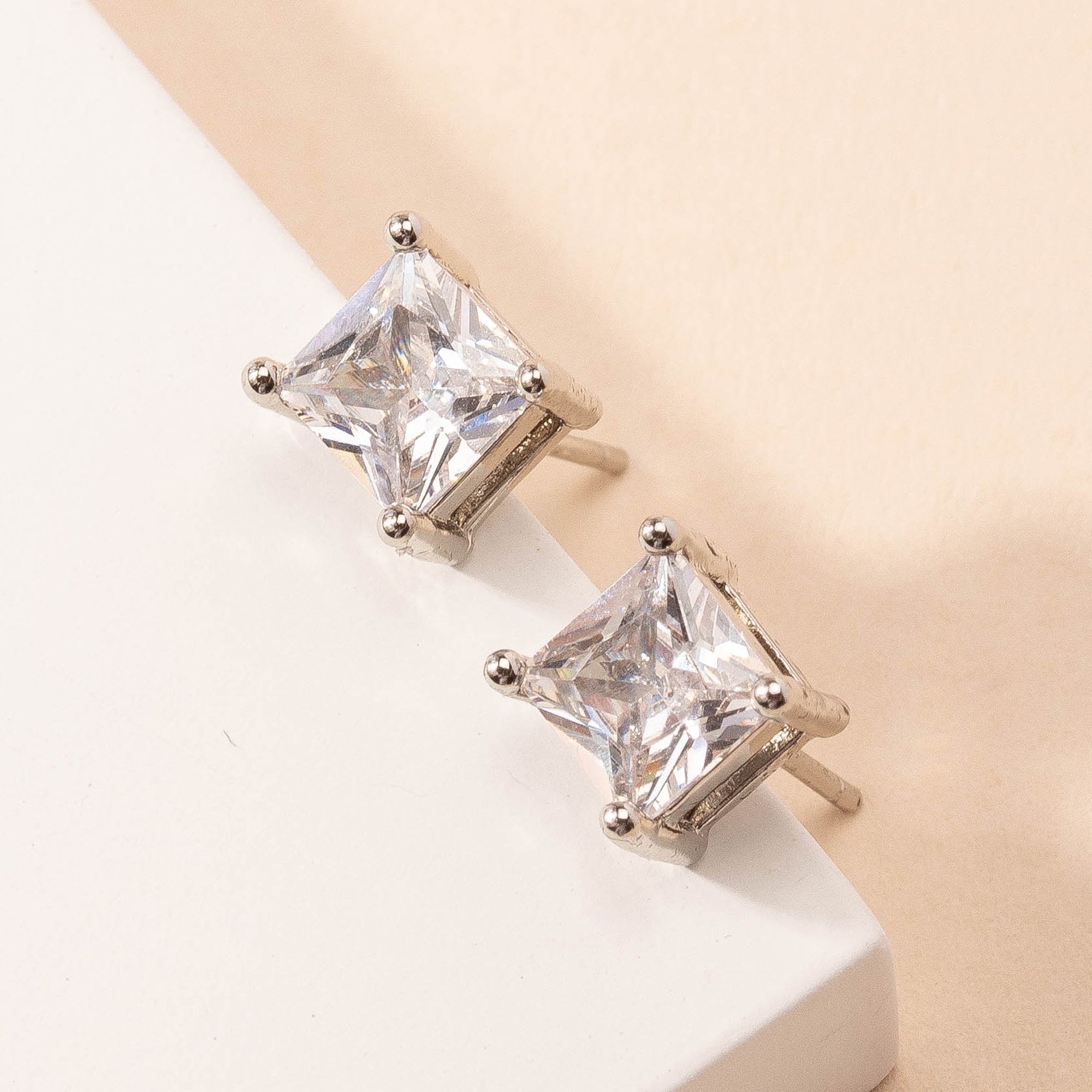 7mm Square Stud Earrings