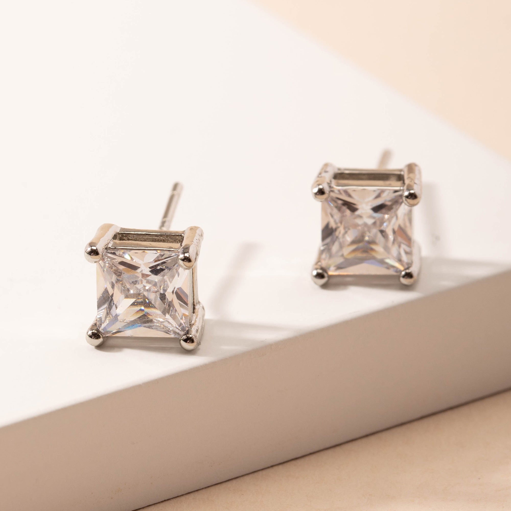 7mm Square Stud Earrings