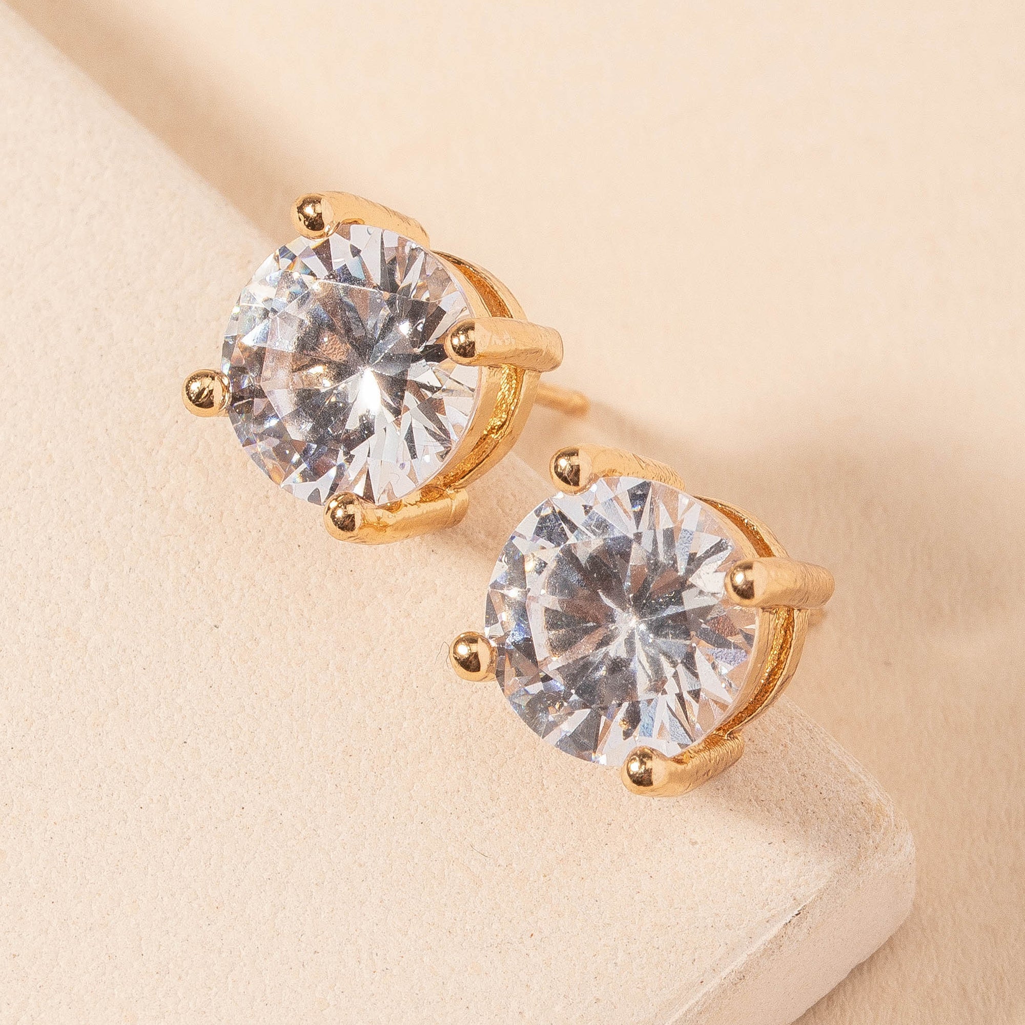 7mm Rhinestone Stud Earrings