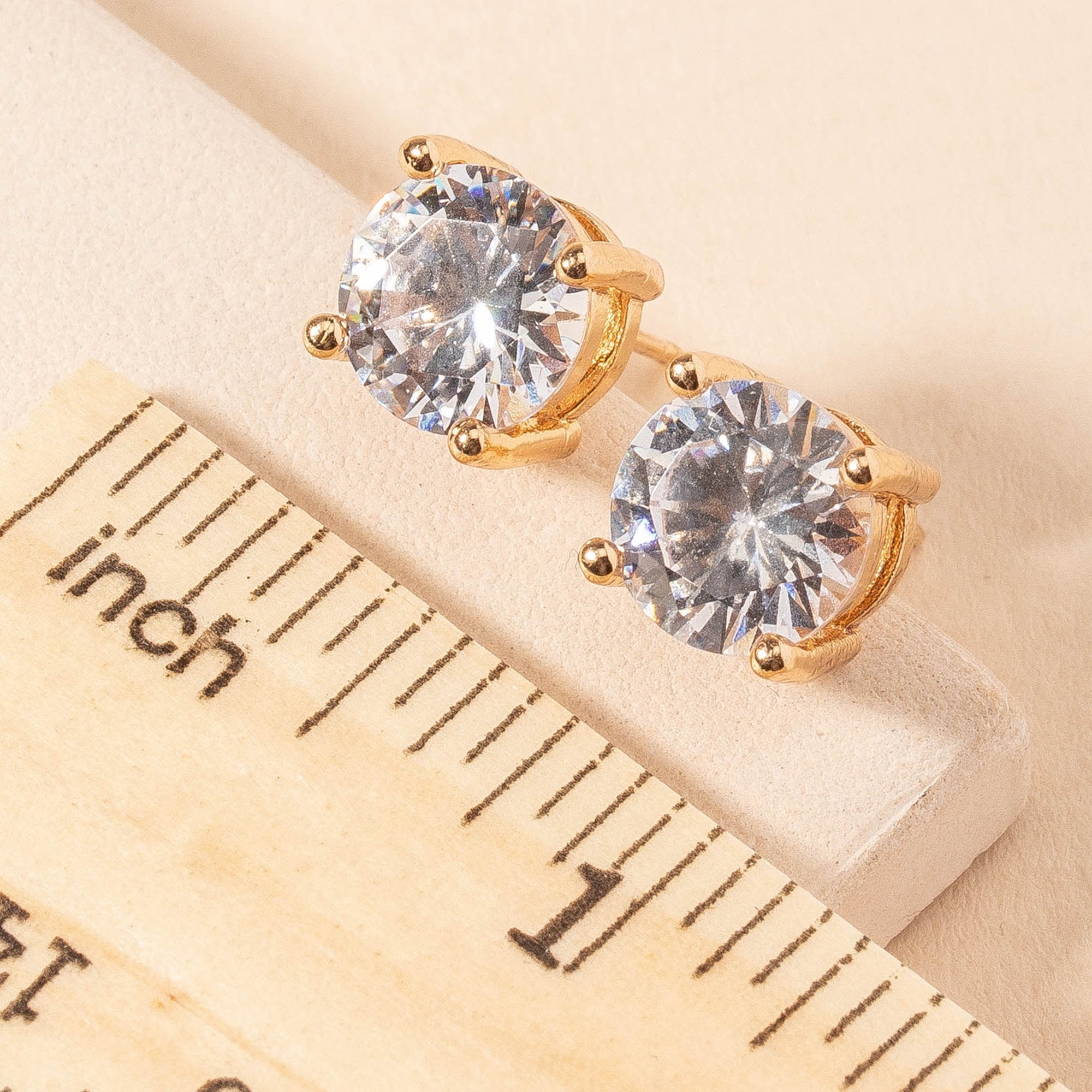 7mm Rhinestone Stud Earrings
