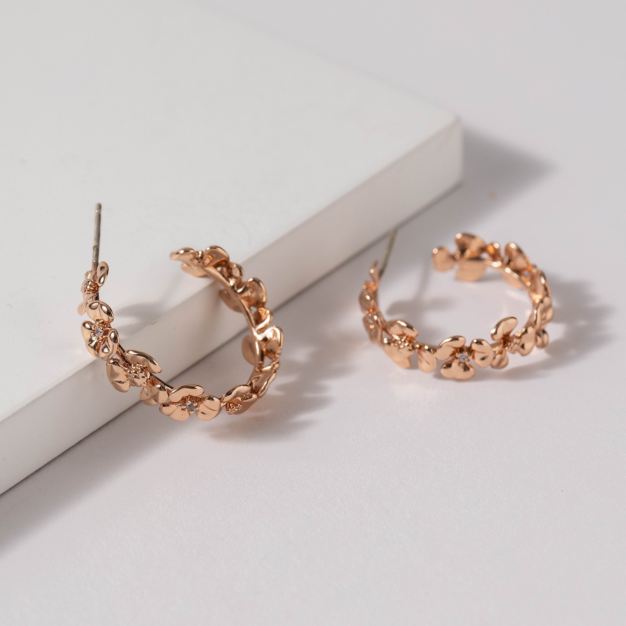 Floral Open Hoop Earrings