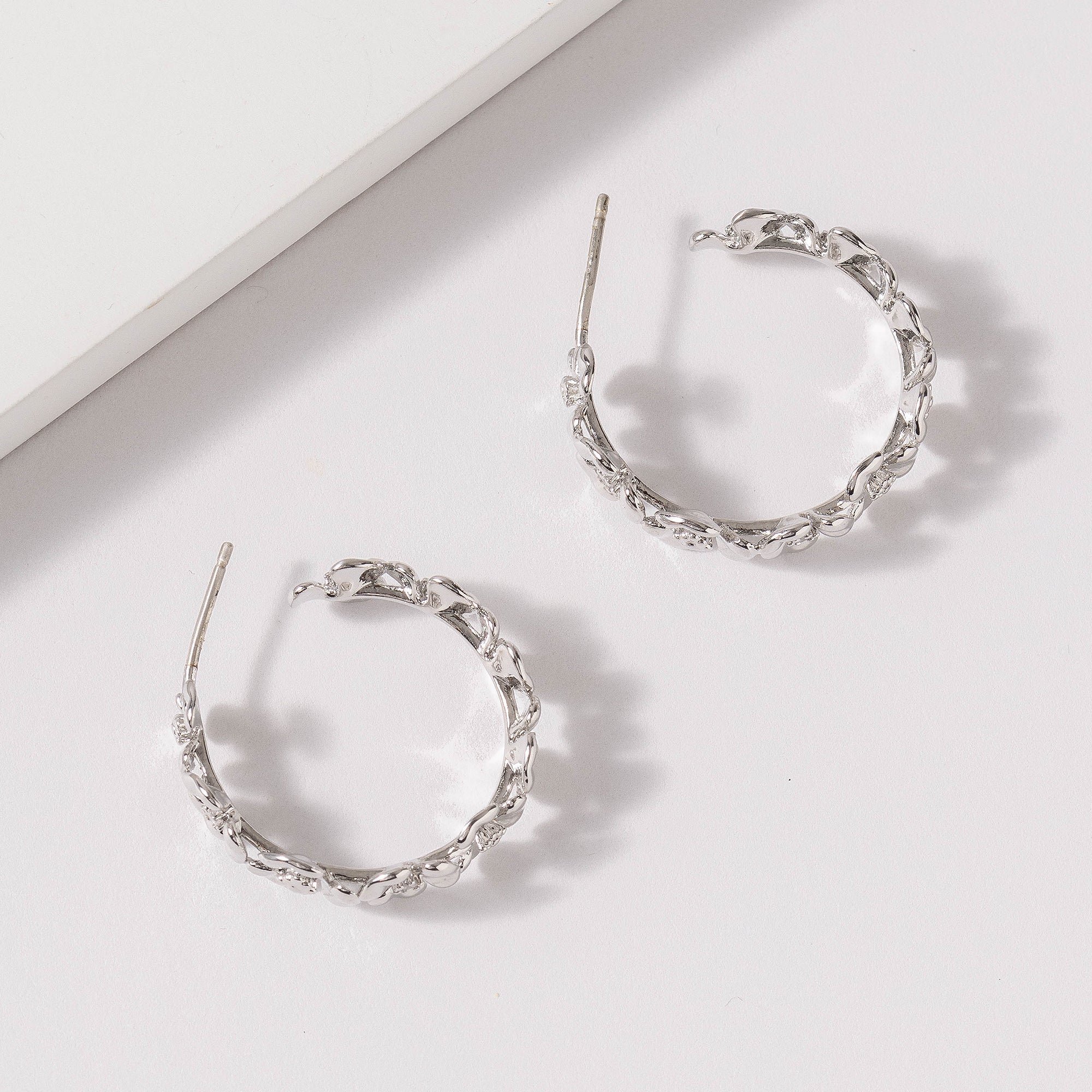 Floral Open Hoop Earrings