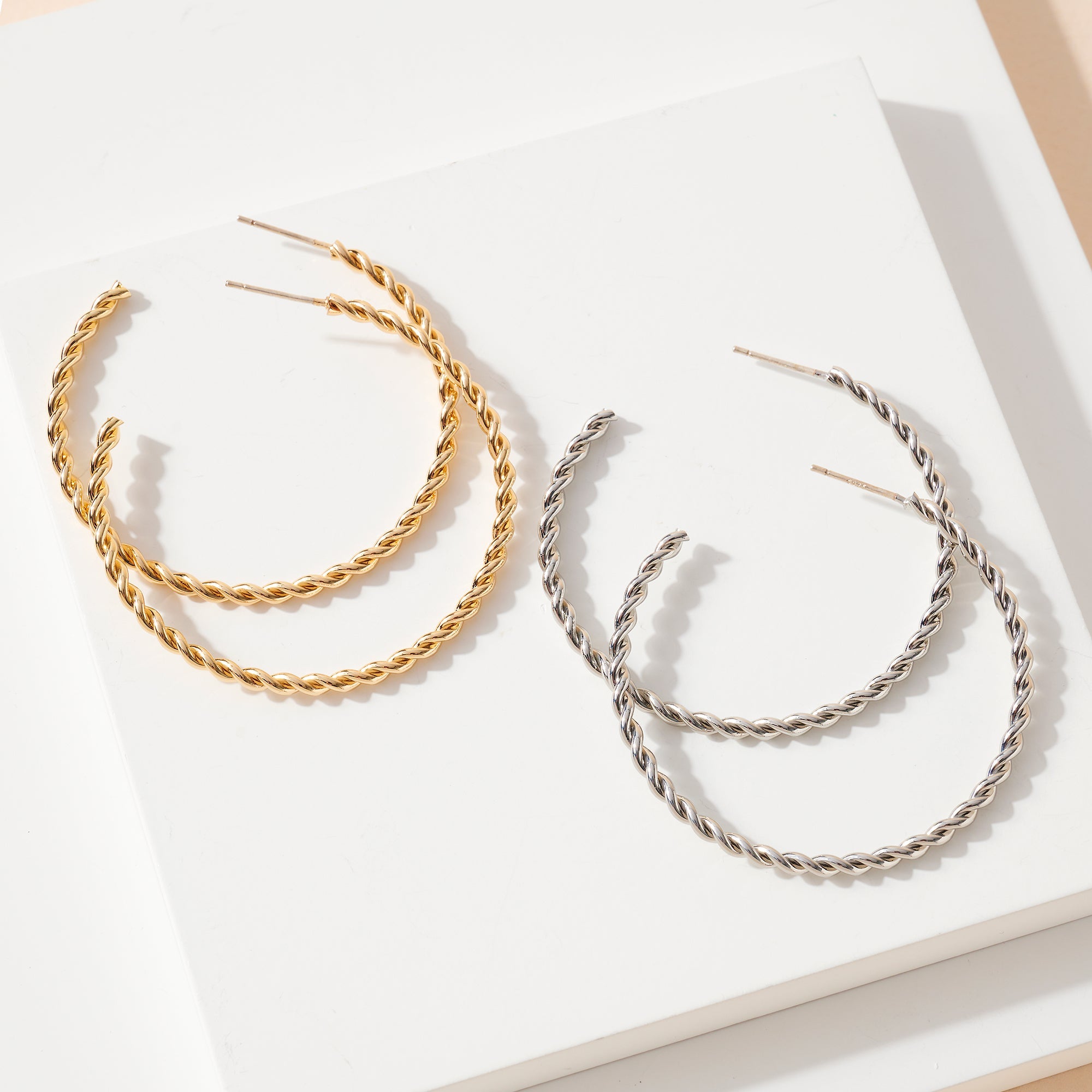 Twist Open Hoop Earrings
