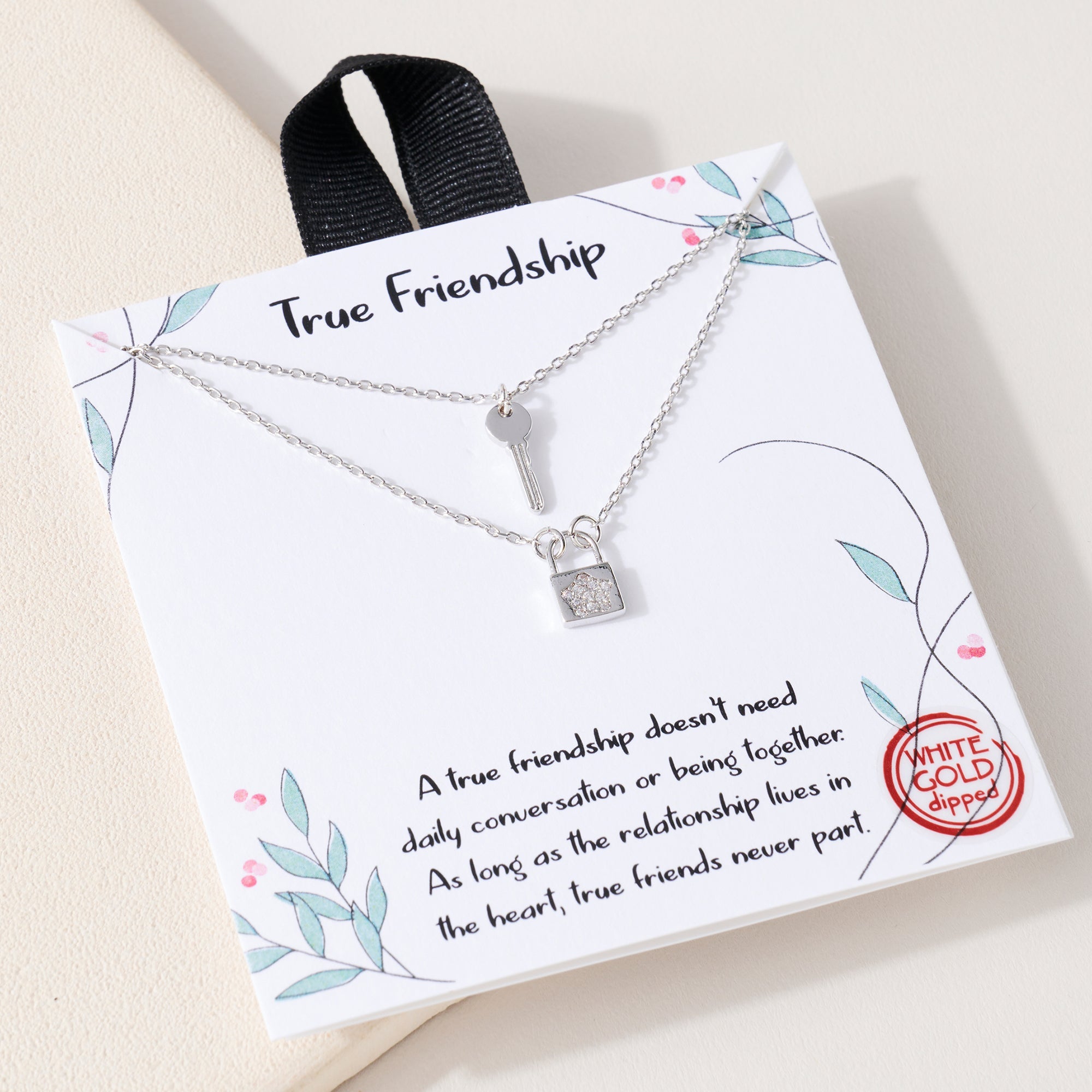 Layered Lock Charm Necklace