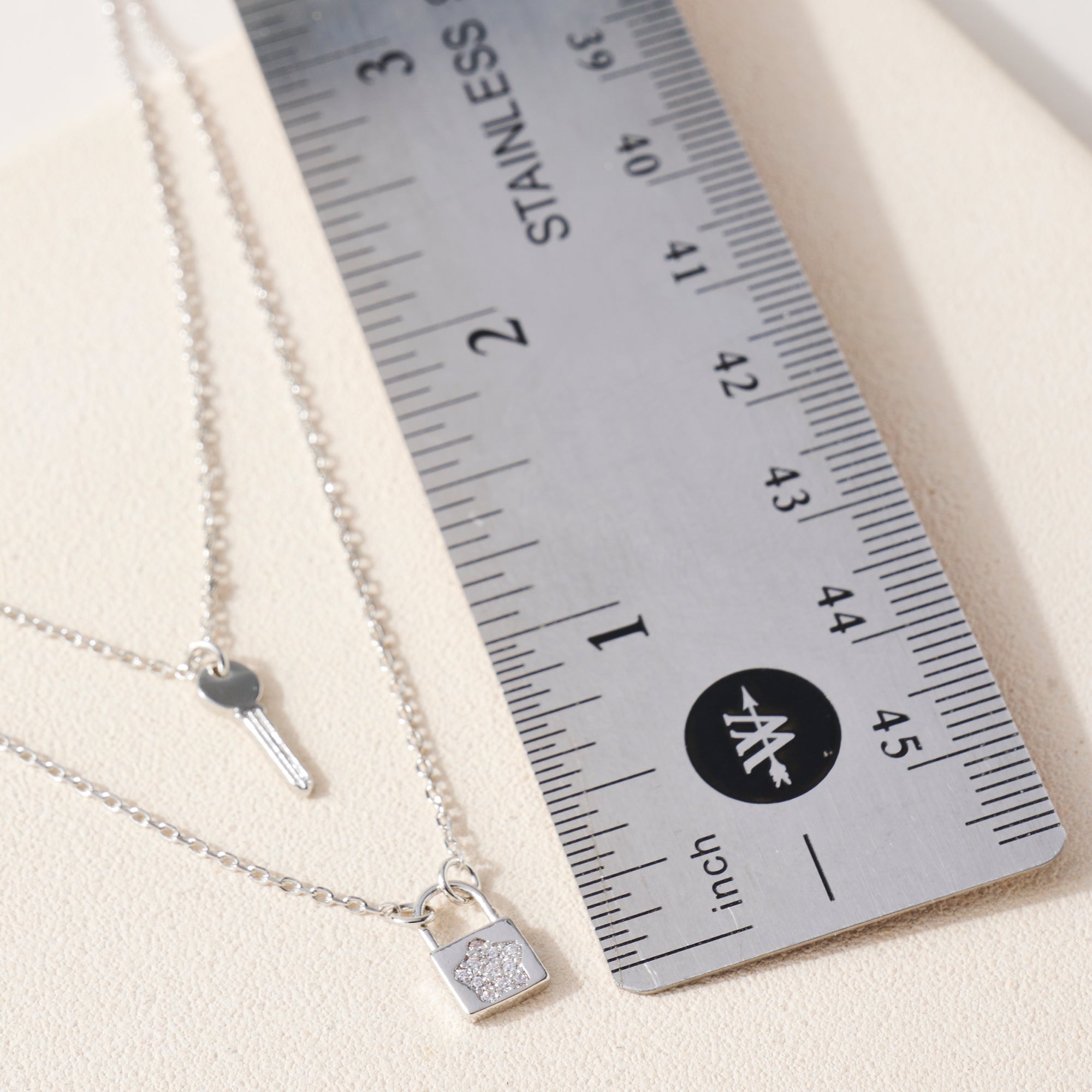 Layered Lock Charm Necklace