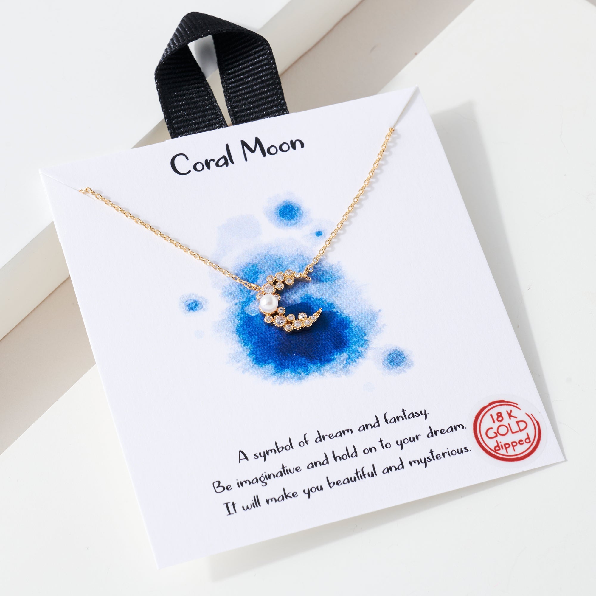 Moon Pearl Charm Necklace