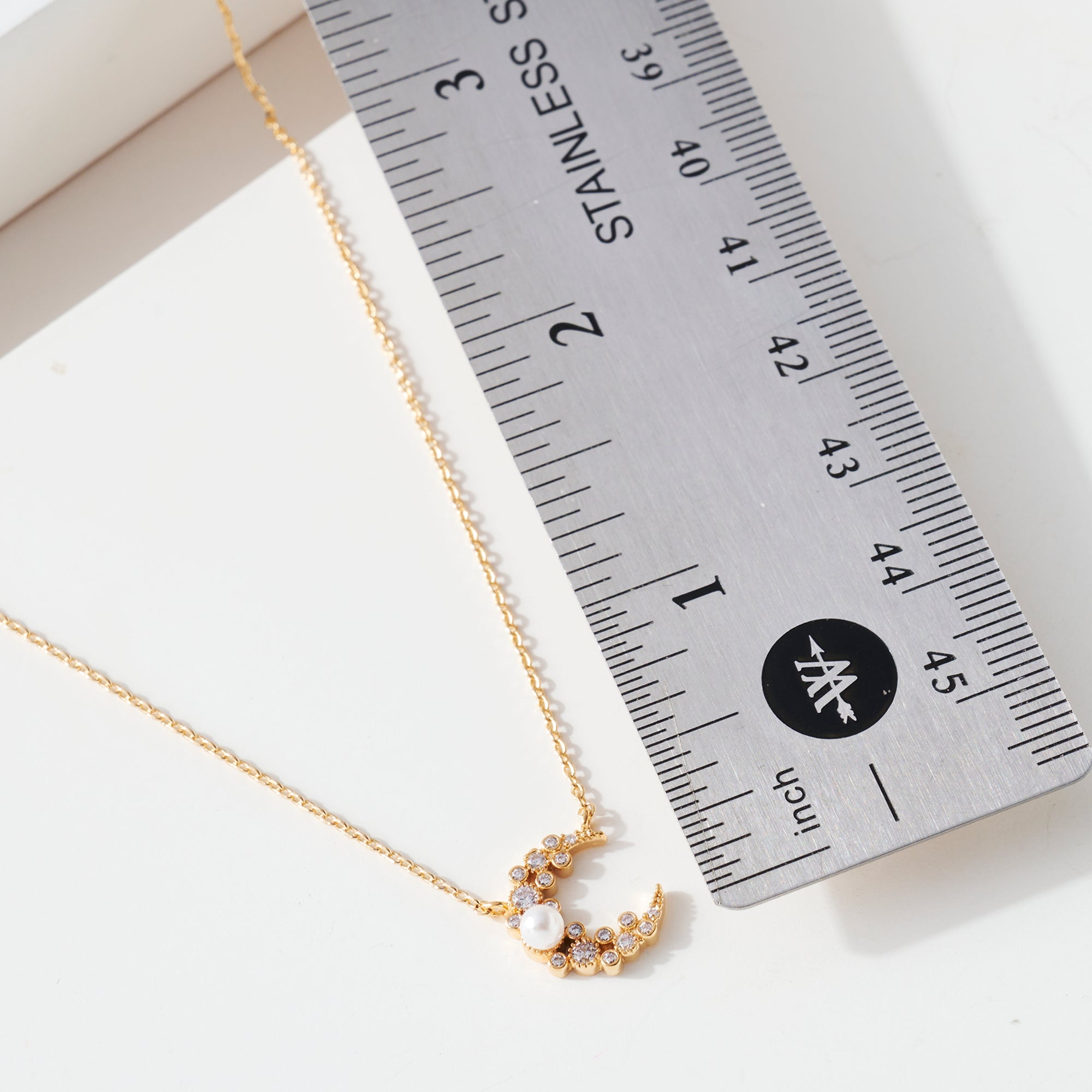 Moon Pearl Charm Necklace