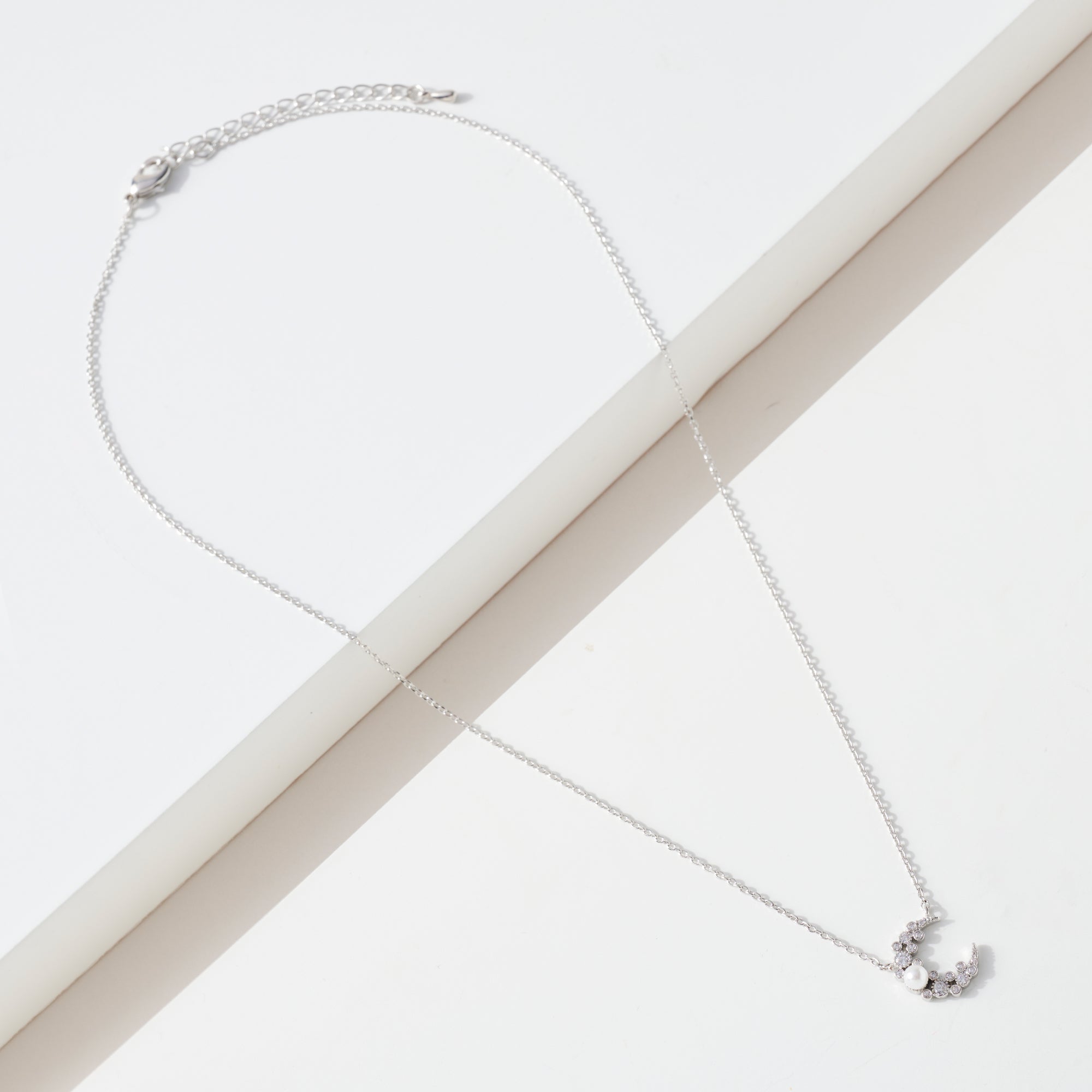 Moon Pearl Charm Necklace