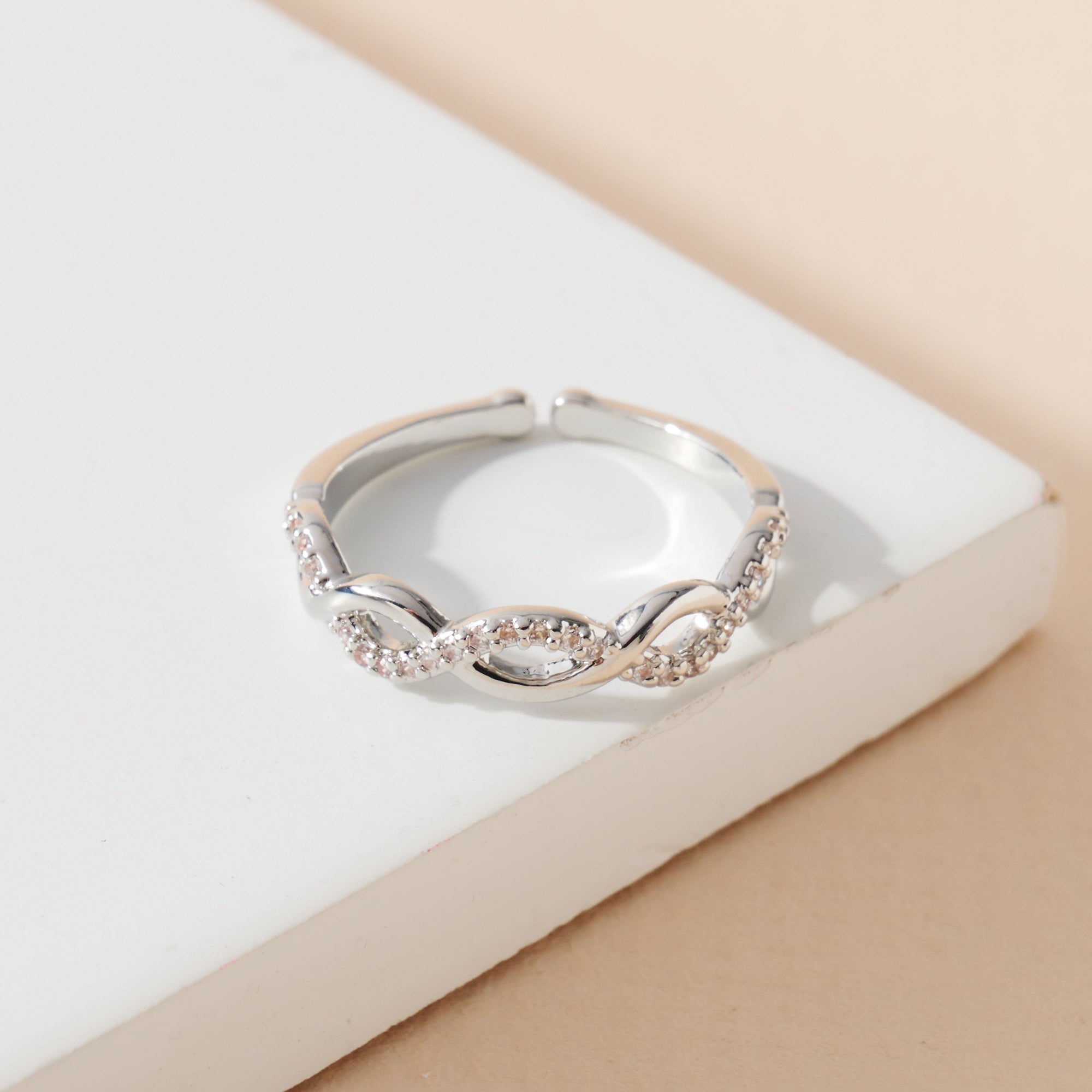 CZ Twisted Ring
