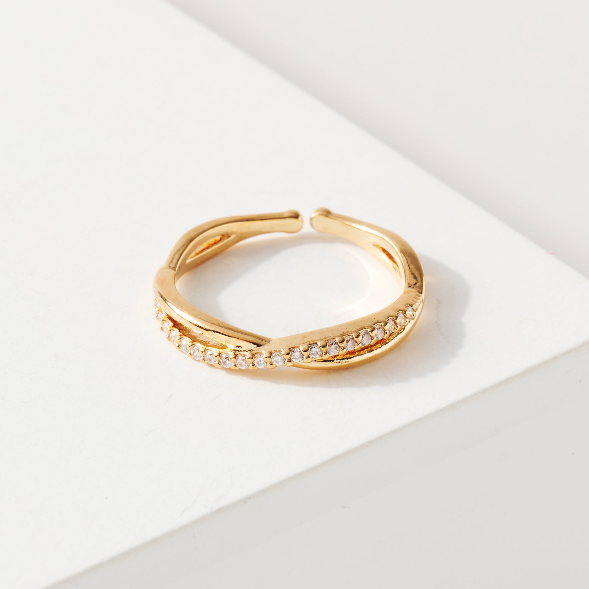 Twist CZ Open Ring
