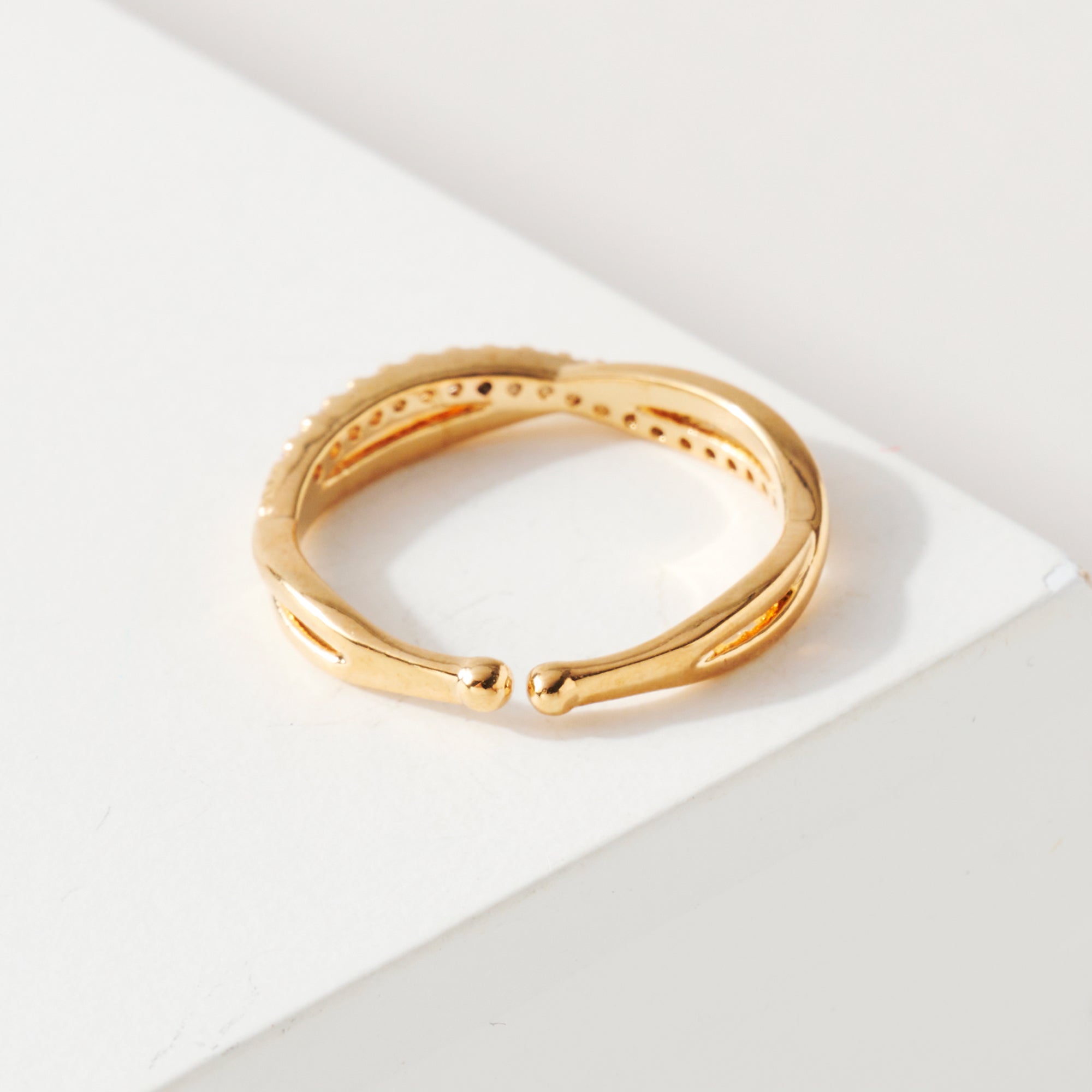 Twist CZ Open Ring