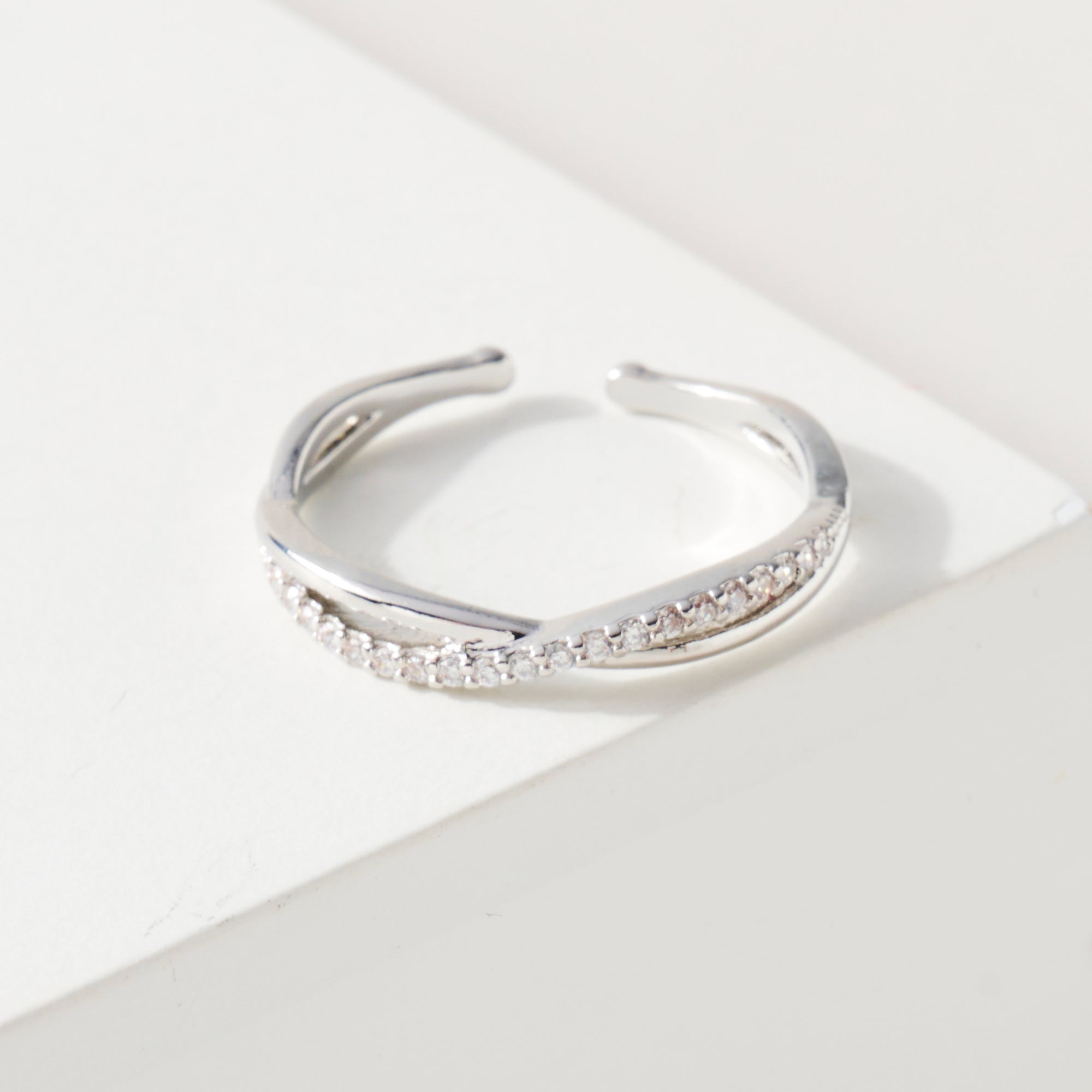 Twist CZ Open Ring
