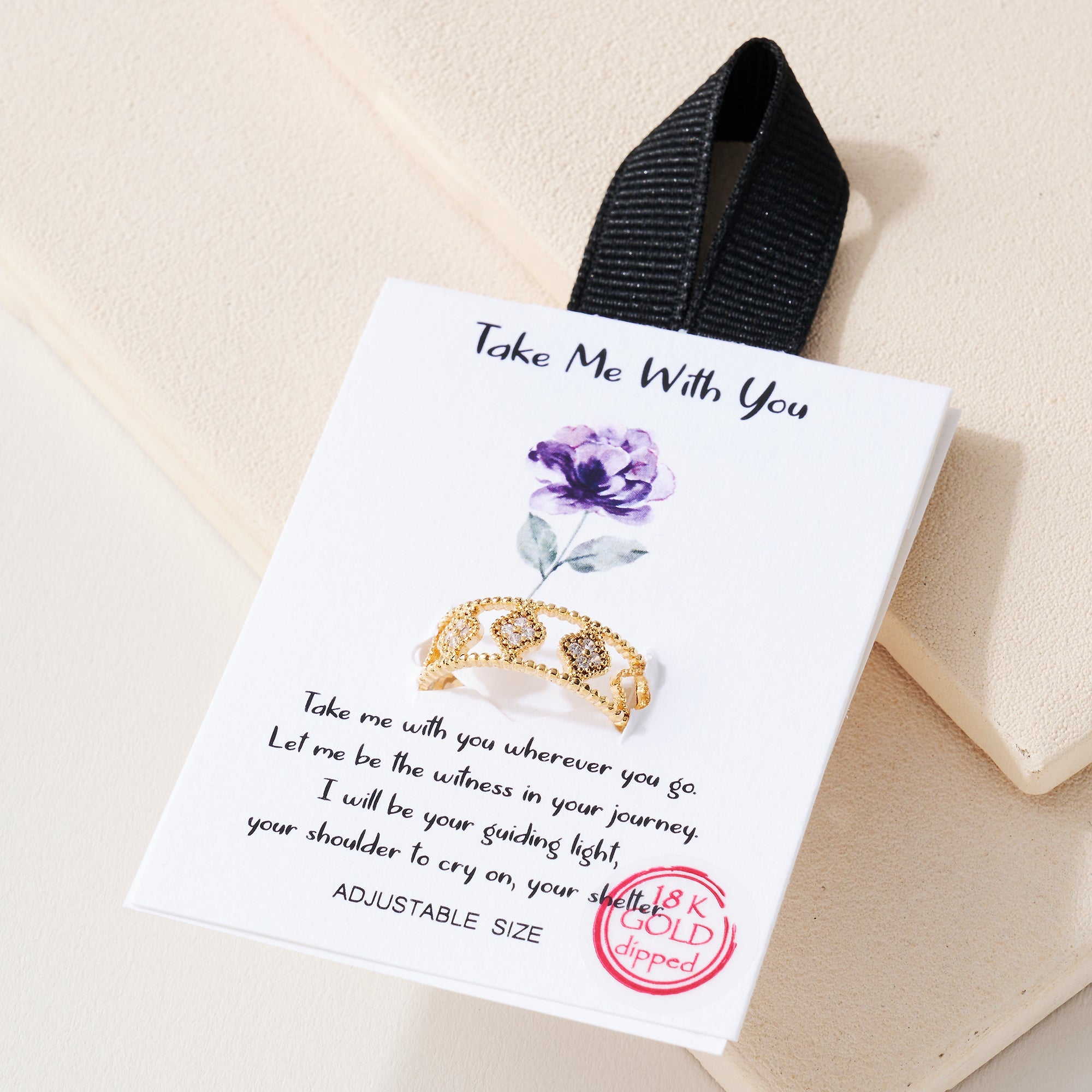 Flower CZ Open Ring