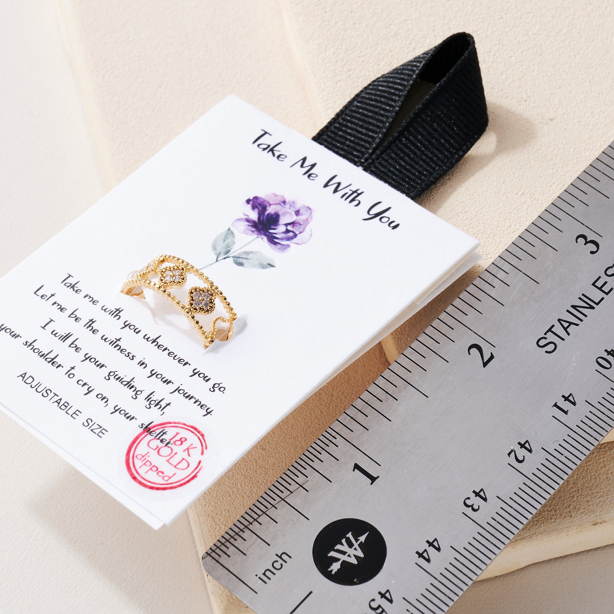 Flower CZ Open Ring