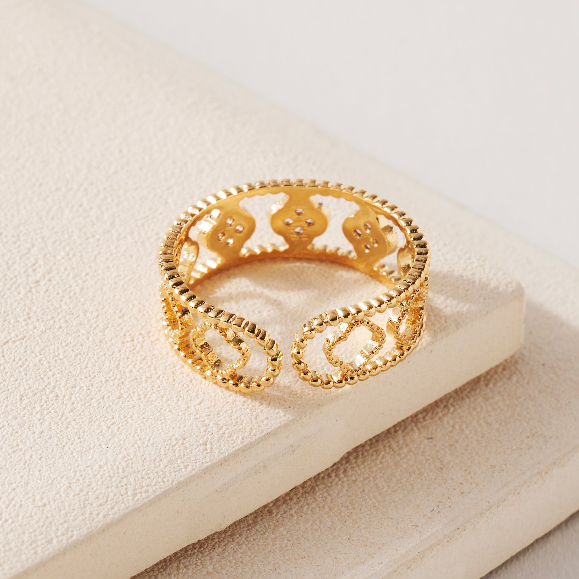 Flower CZ Open Ring