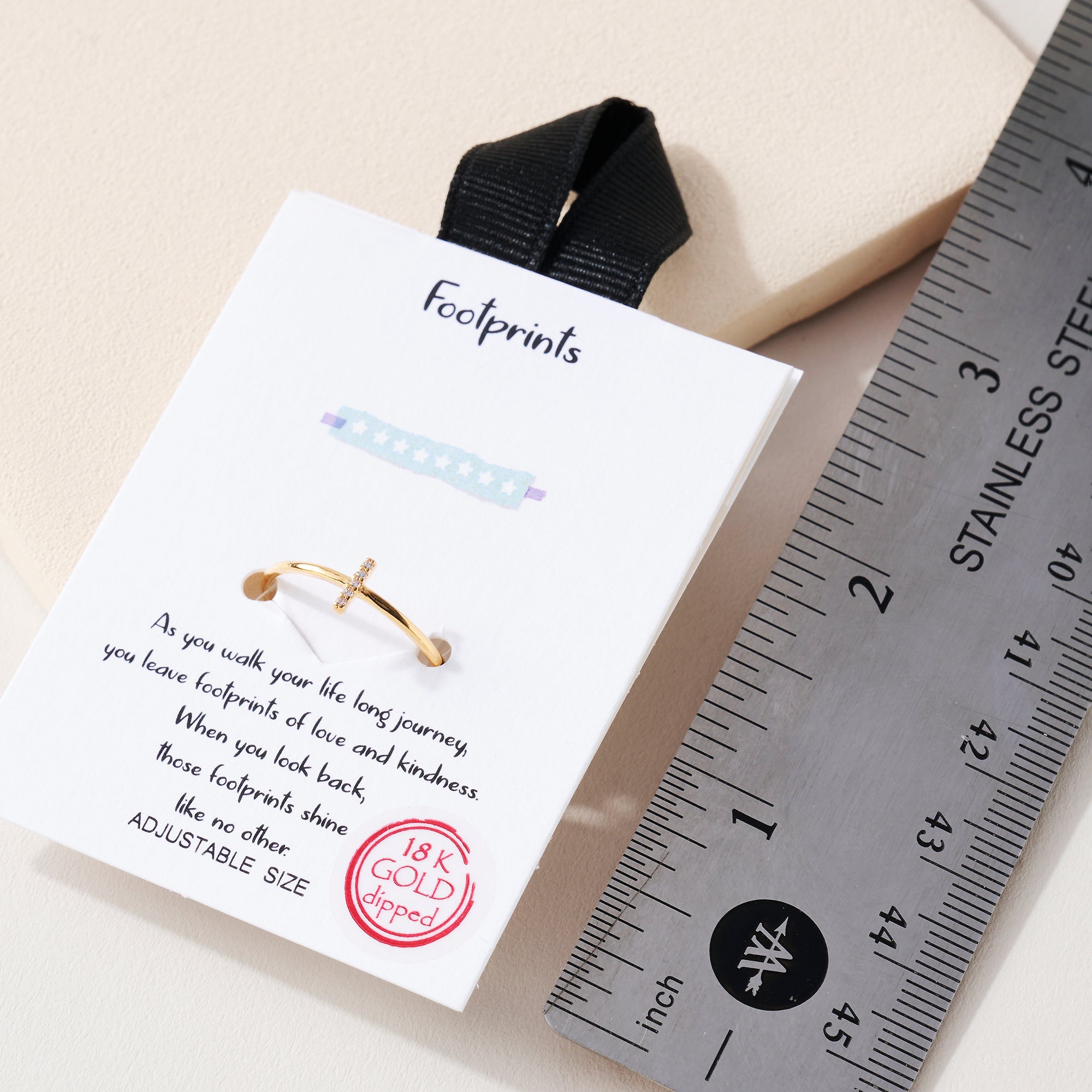 Cross CZ Open Ring