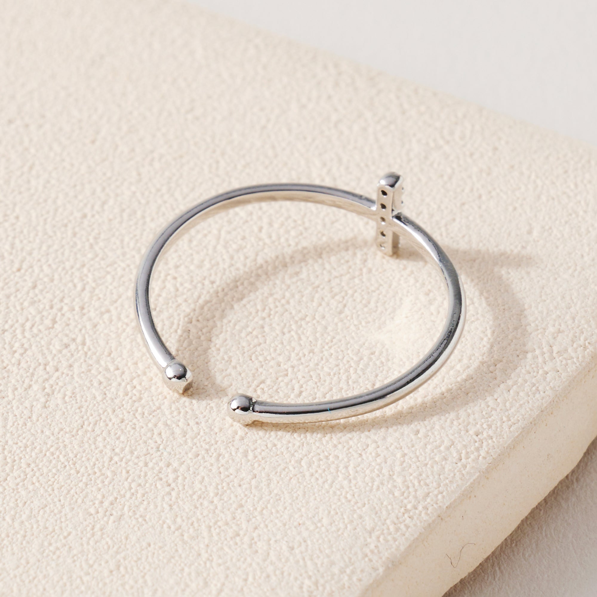 Cross CZ Open Ring