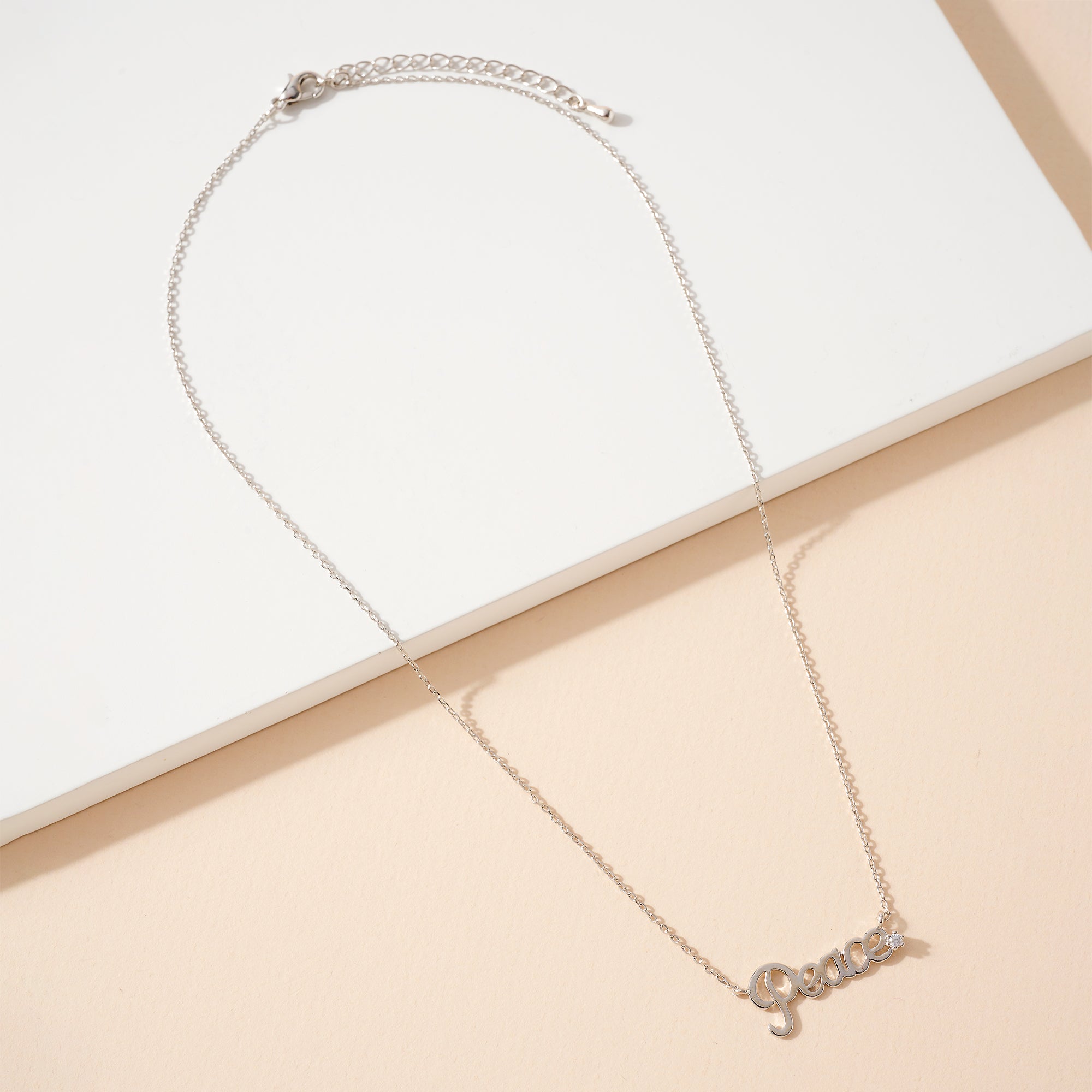 Peace Script Charm Necklace