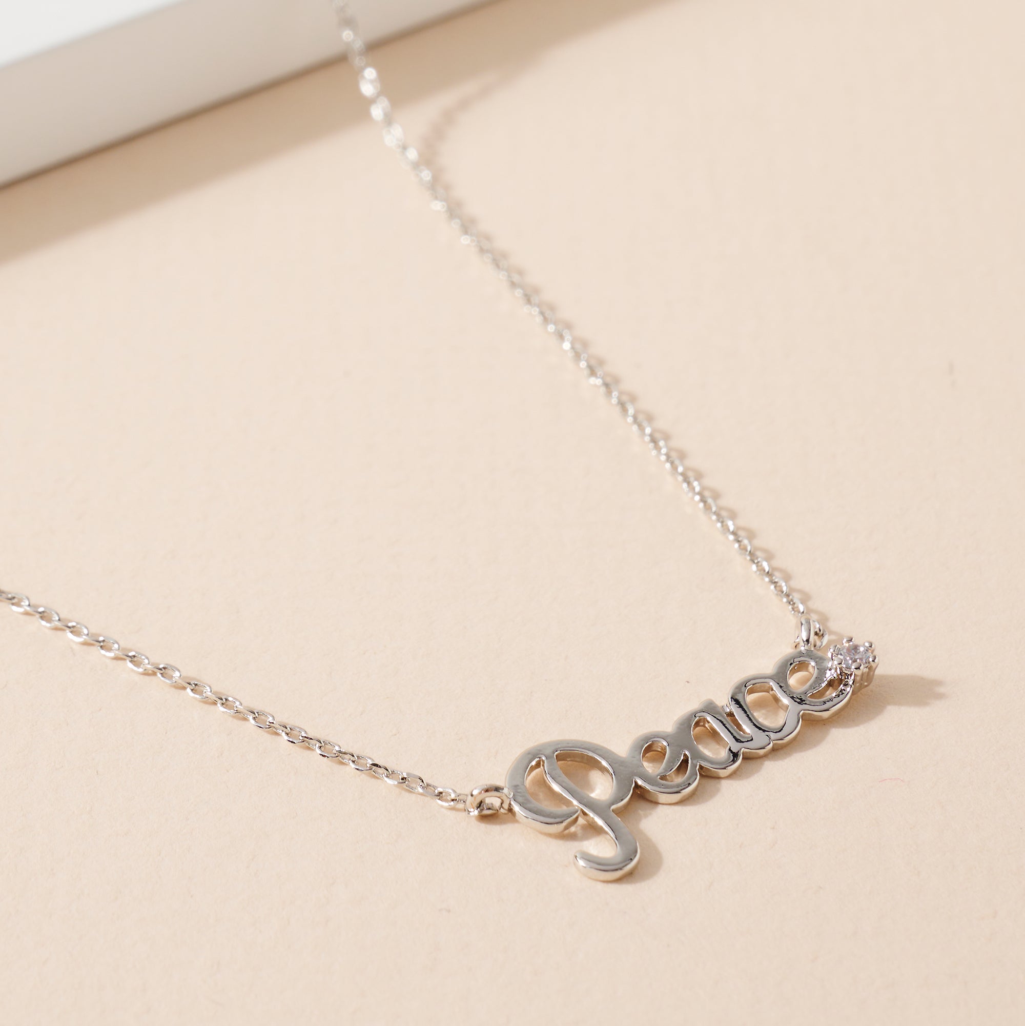 Peace Script Charm Necklace