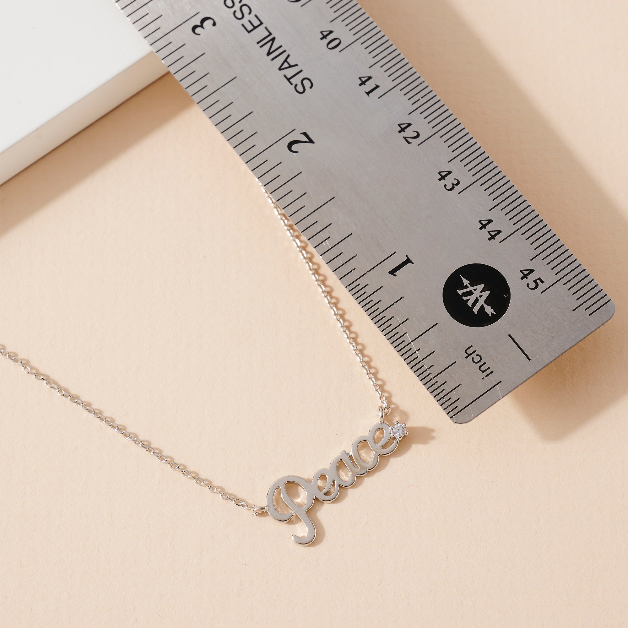 Peace Script Charm Necklace