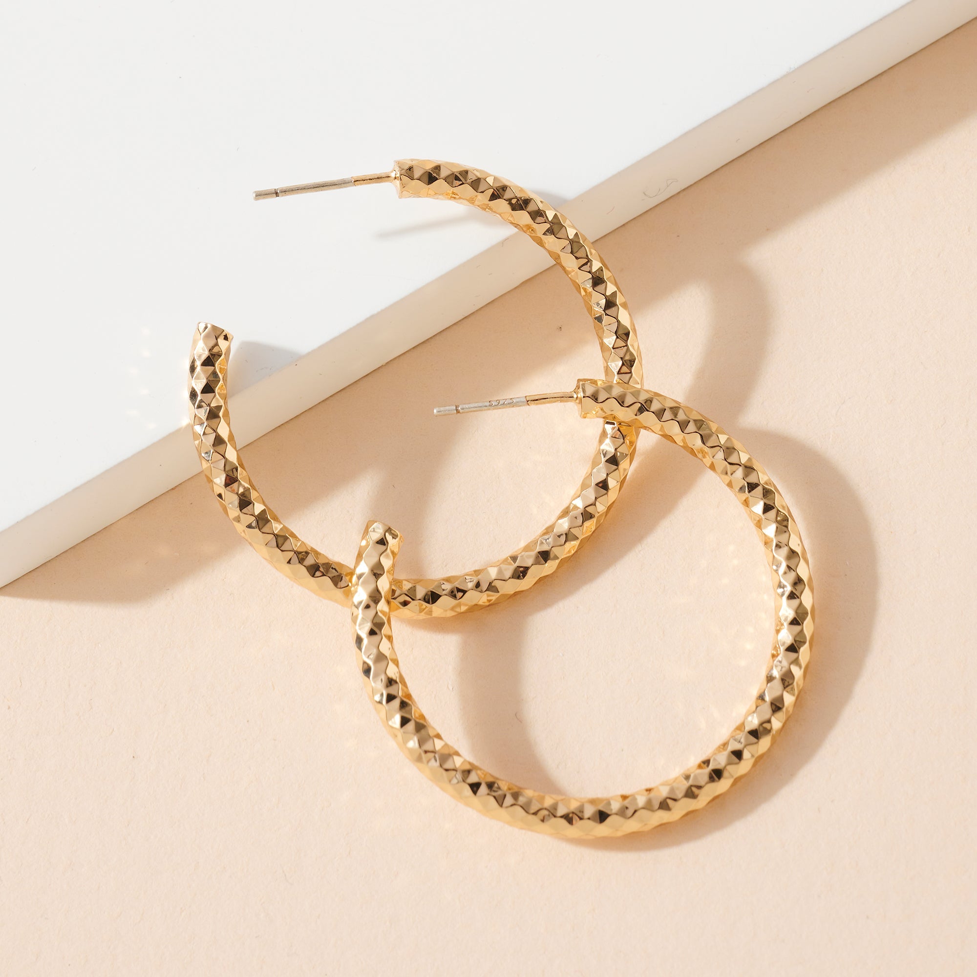Chunky Textured Open Hoop Earrings