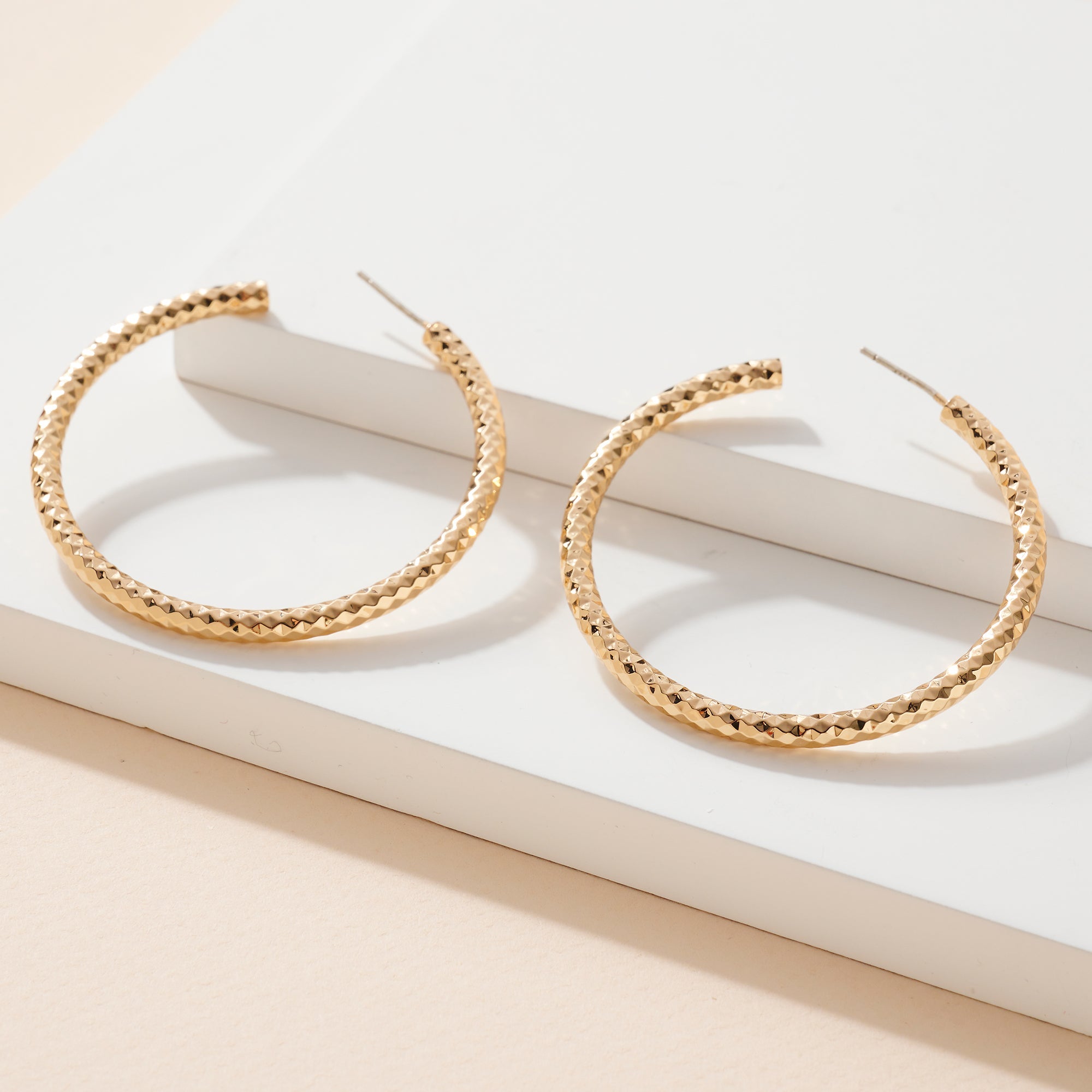 Textured Open Hoop Earrings