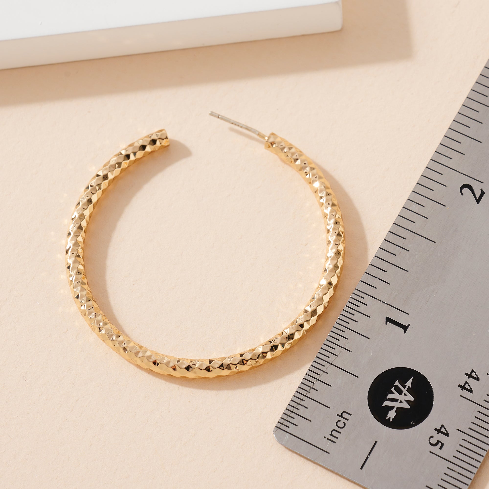 Textured Open Hoop Earrings