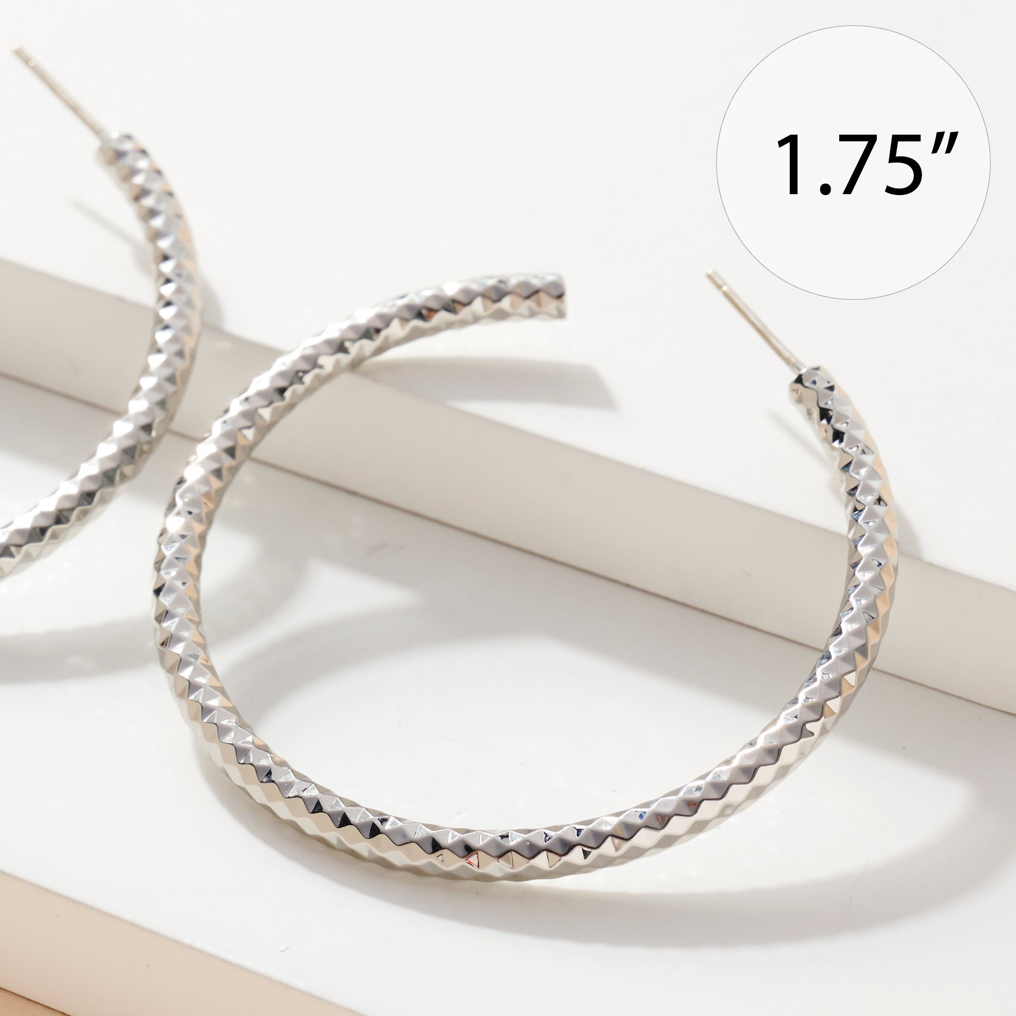 Textured Open Hoop Earrings