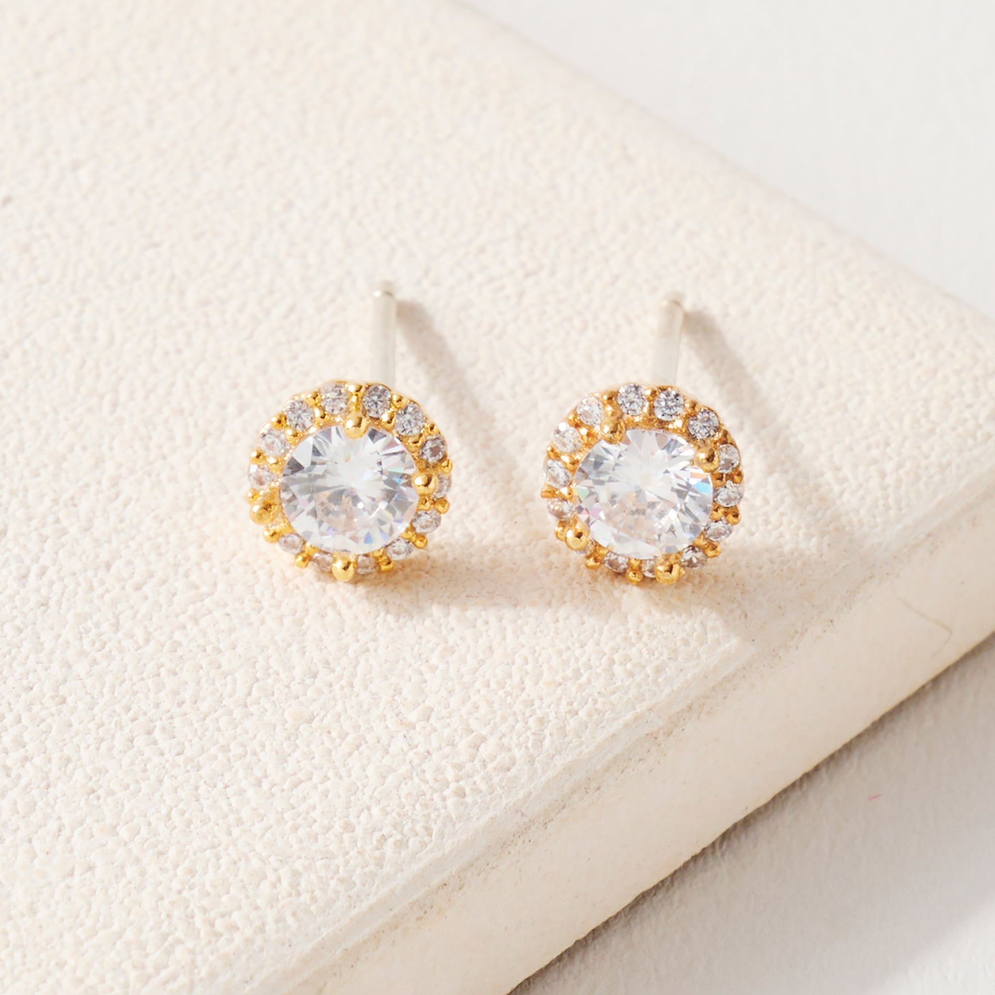 Rhinestone CZ Stud Earrings