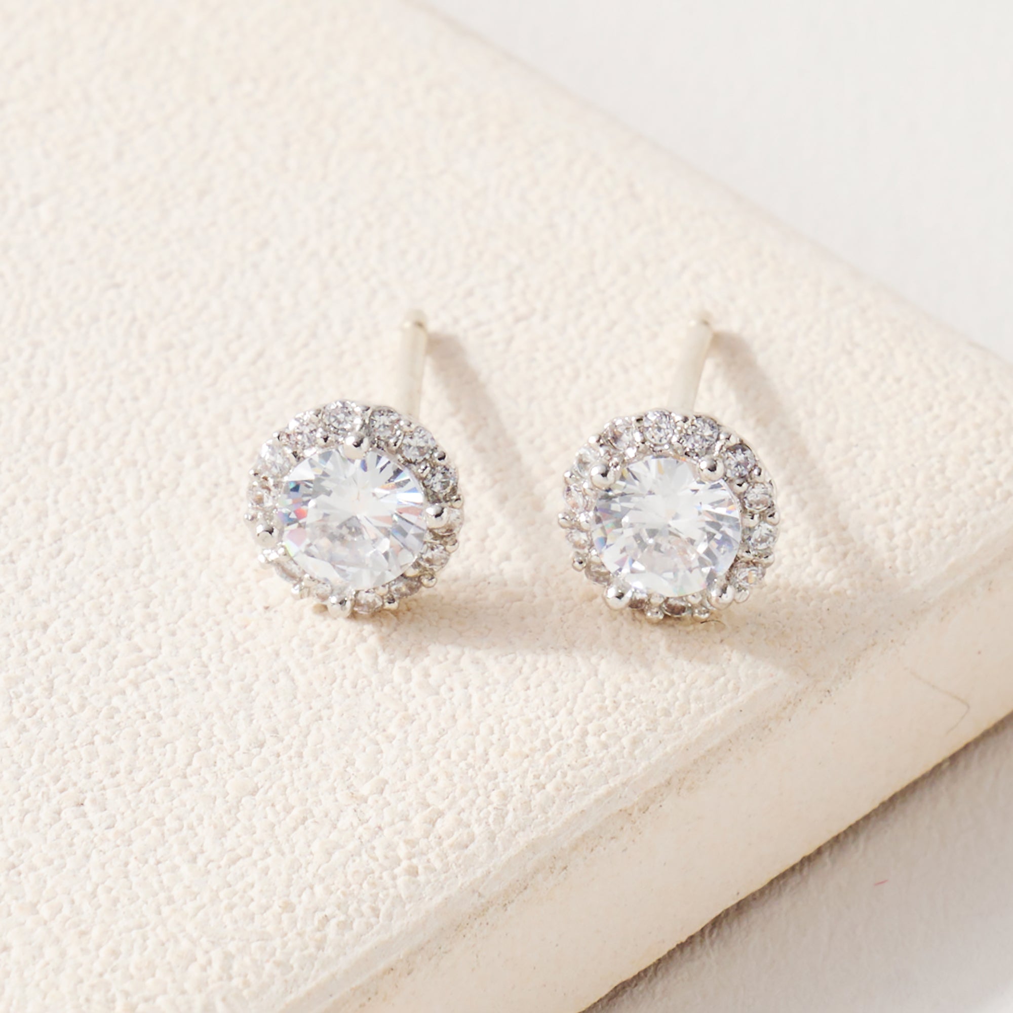 Rhinestone CZ Stud Earrings
